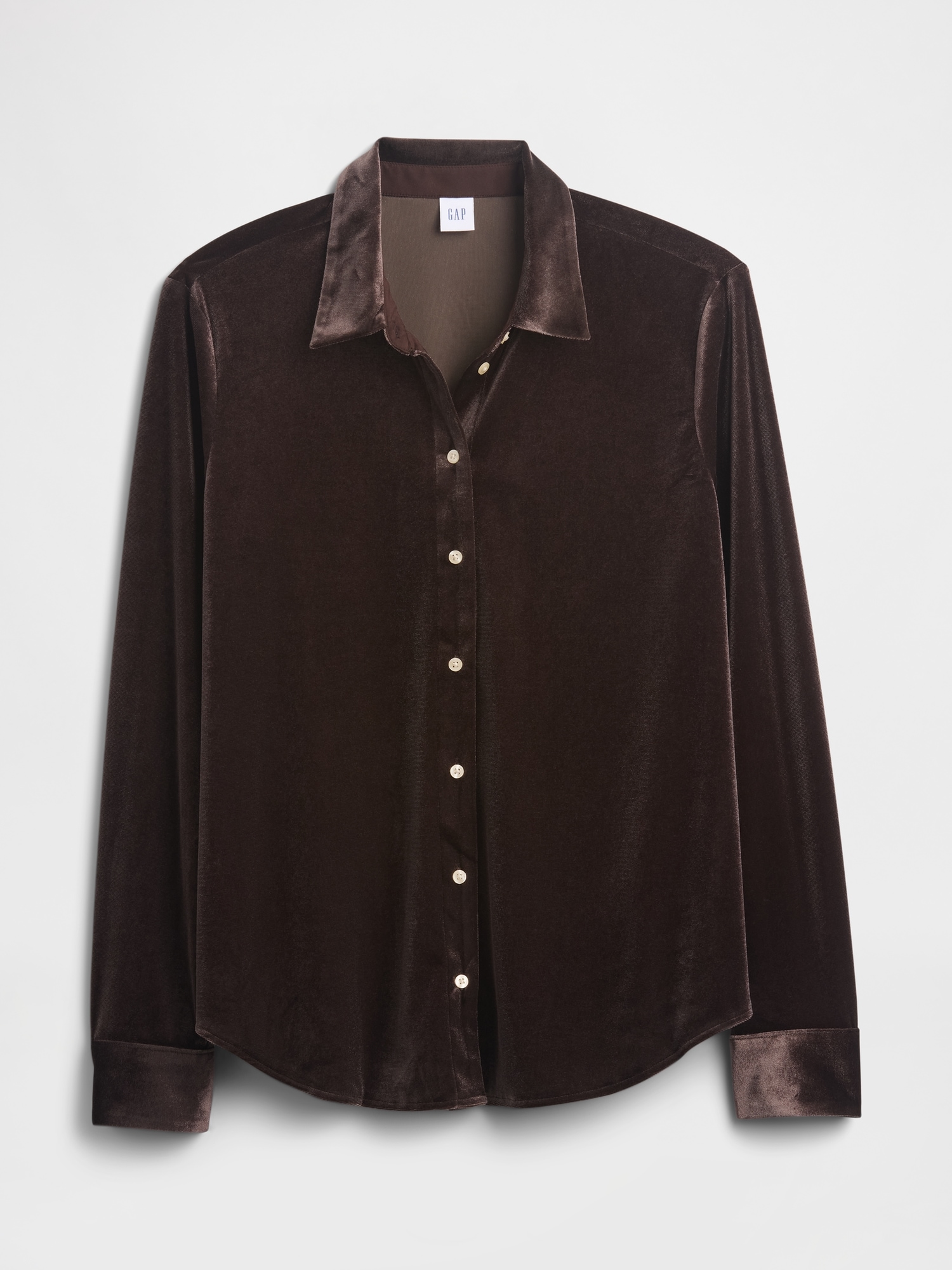Gap Factory Recycled Velour Easy Shirt In Brown