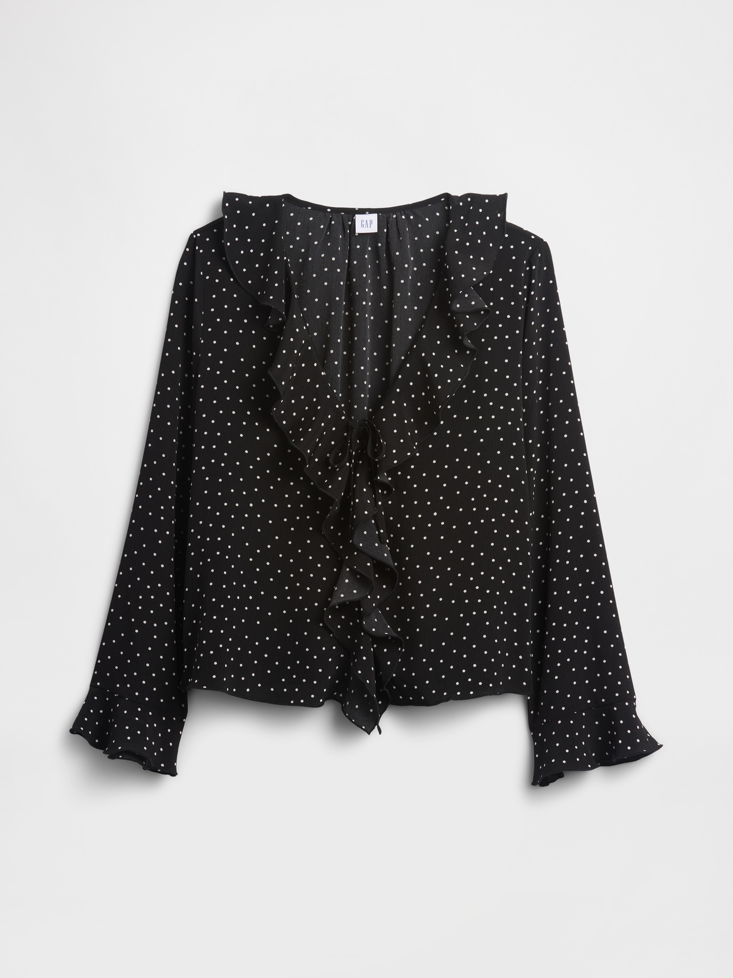 Gap Factory Ruffle V-neck Top In Black