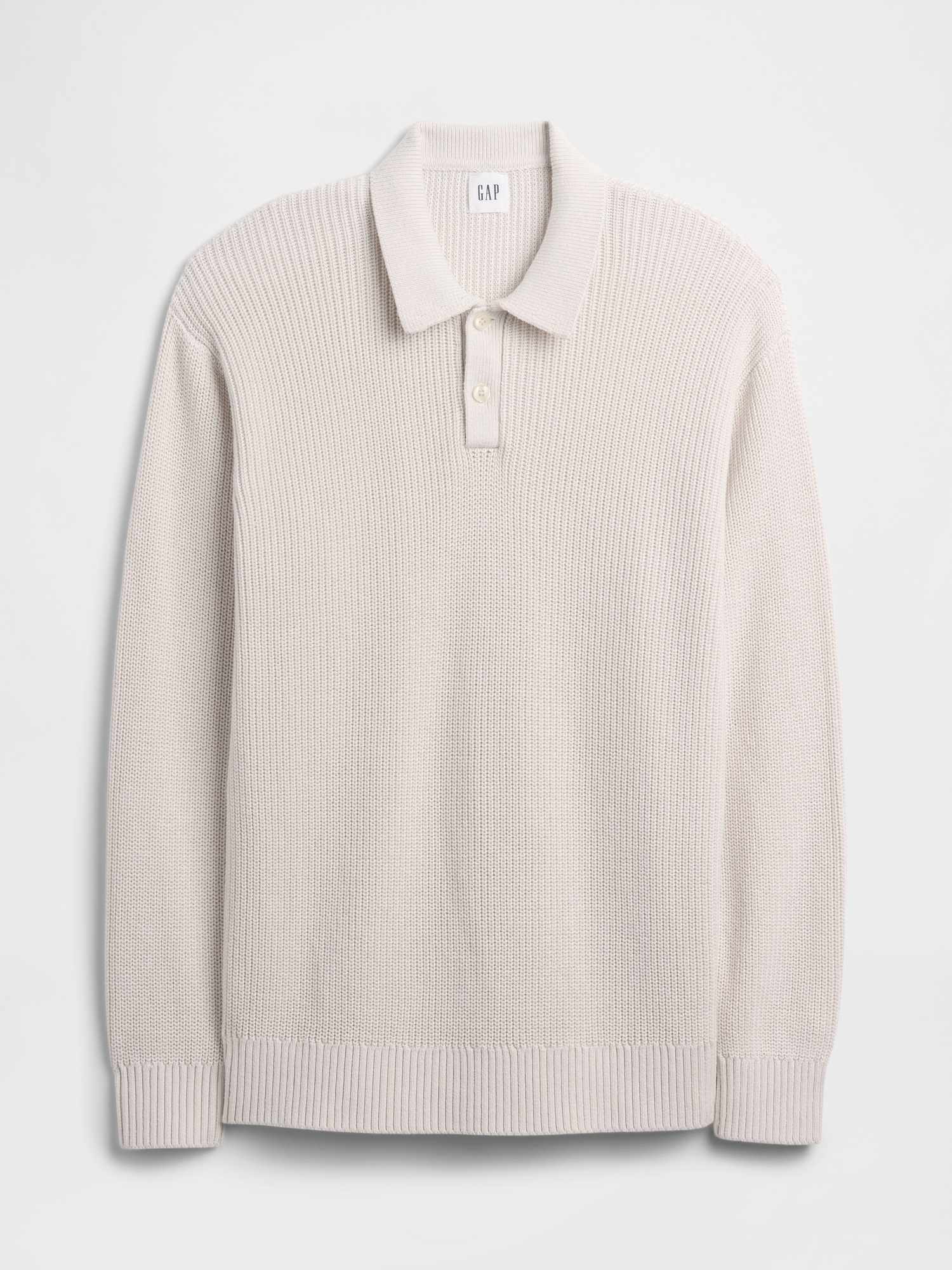 Gap Factory Relaxed Ribbed Sweater Polo Shirt Shirt In White