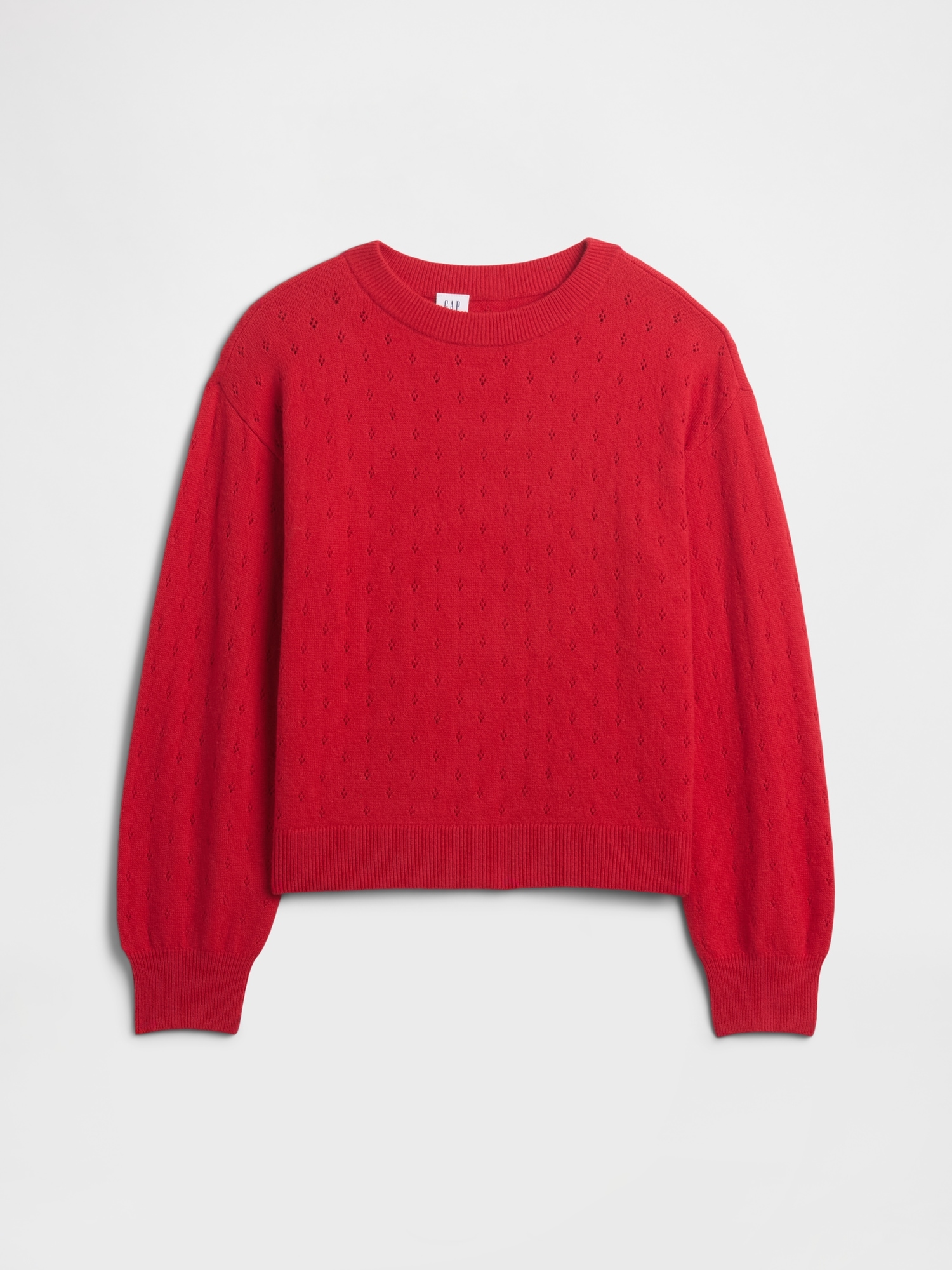 Kids CashSoft Relaxed Pointelle Sweater - Modern Red