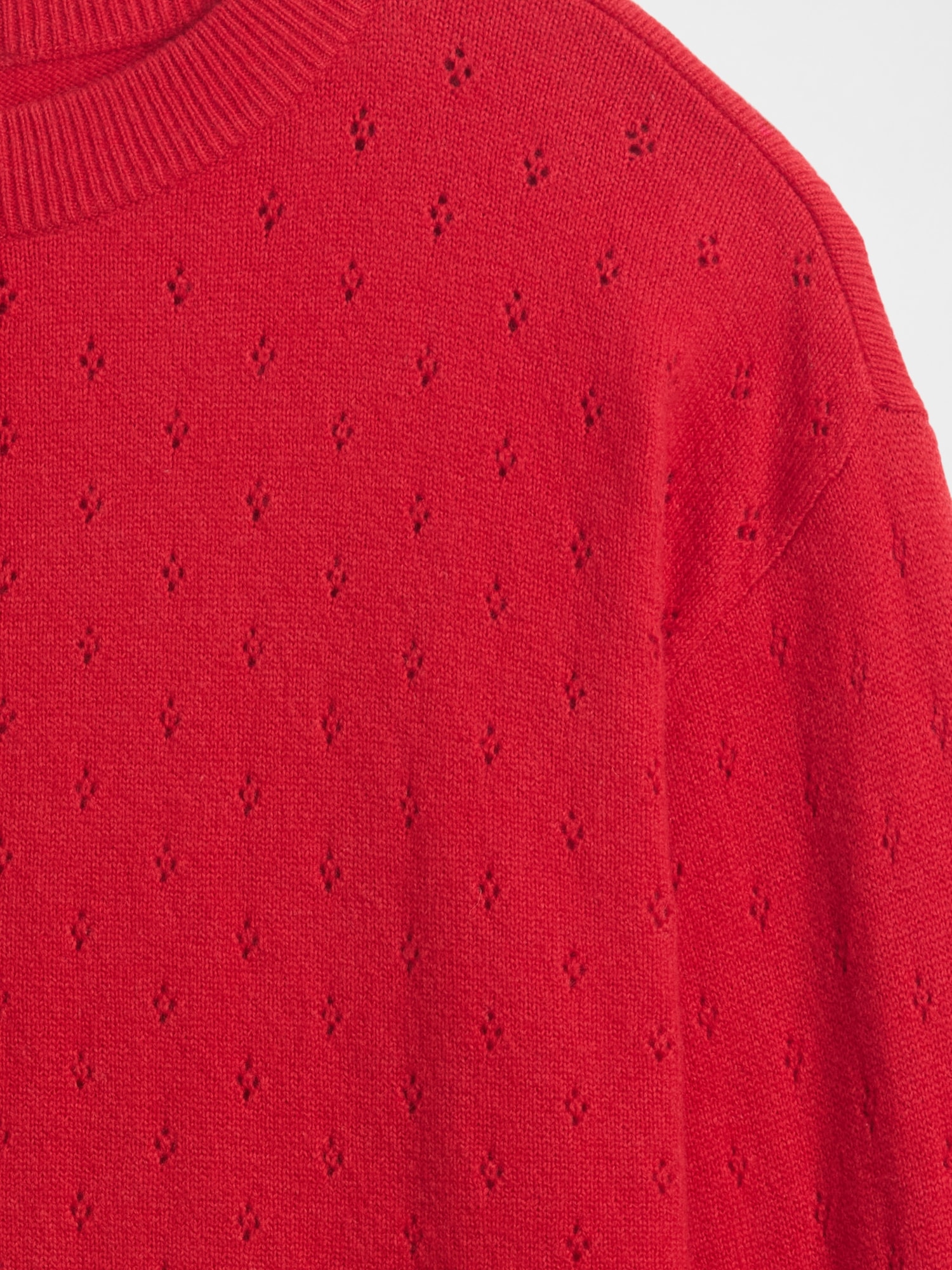 Gap Factory Kids Cashsoft Relaxed Pointelle Sweater In Red