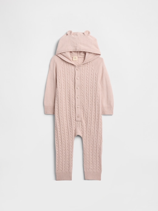 Image number 1 showing, Baby CashSoft Cable-Knit One-Piece