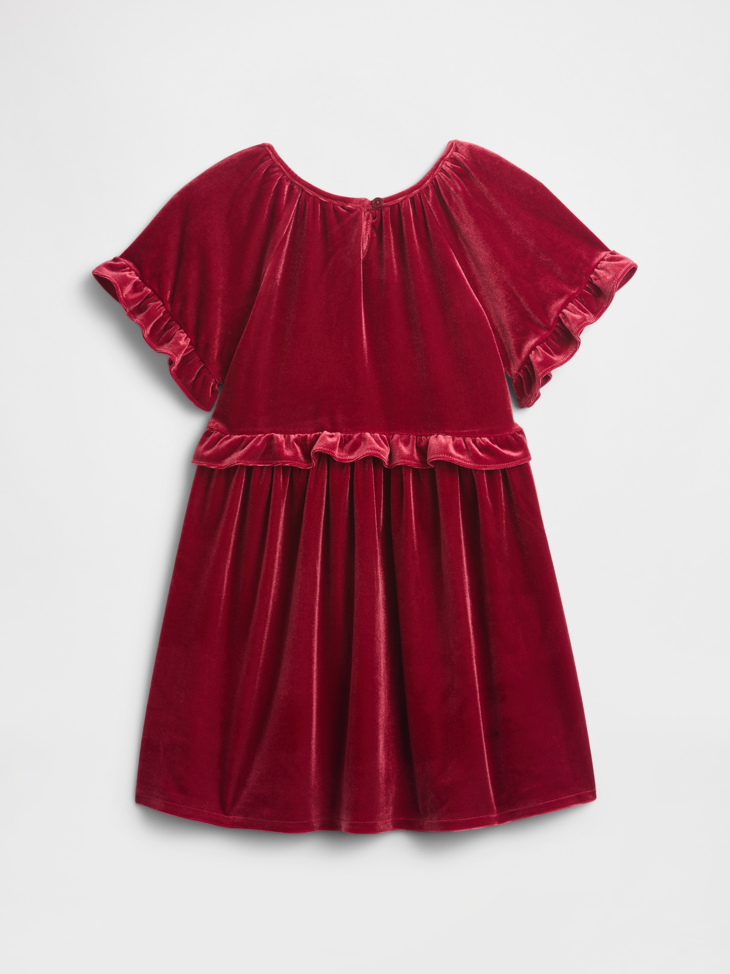 Gap Factory Babygap Velour Ruffle Dress In Red
