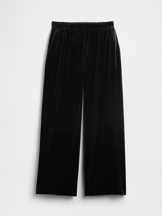 Image number 7 showing, Recycled Pull-On Velour Wide-Leg Pants
