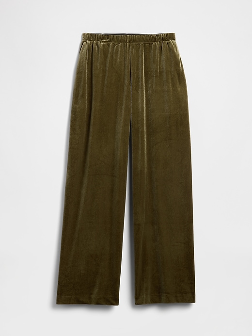 Image number 7 showing, Recycled Pull-On Velour Wide-Leg Pants