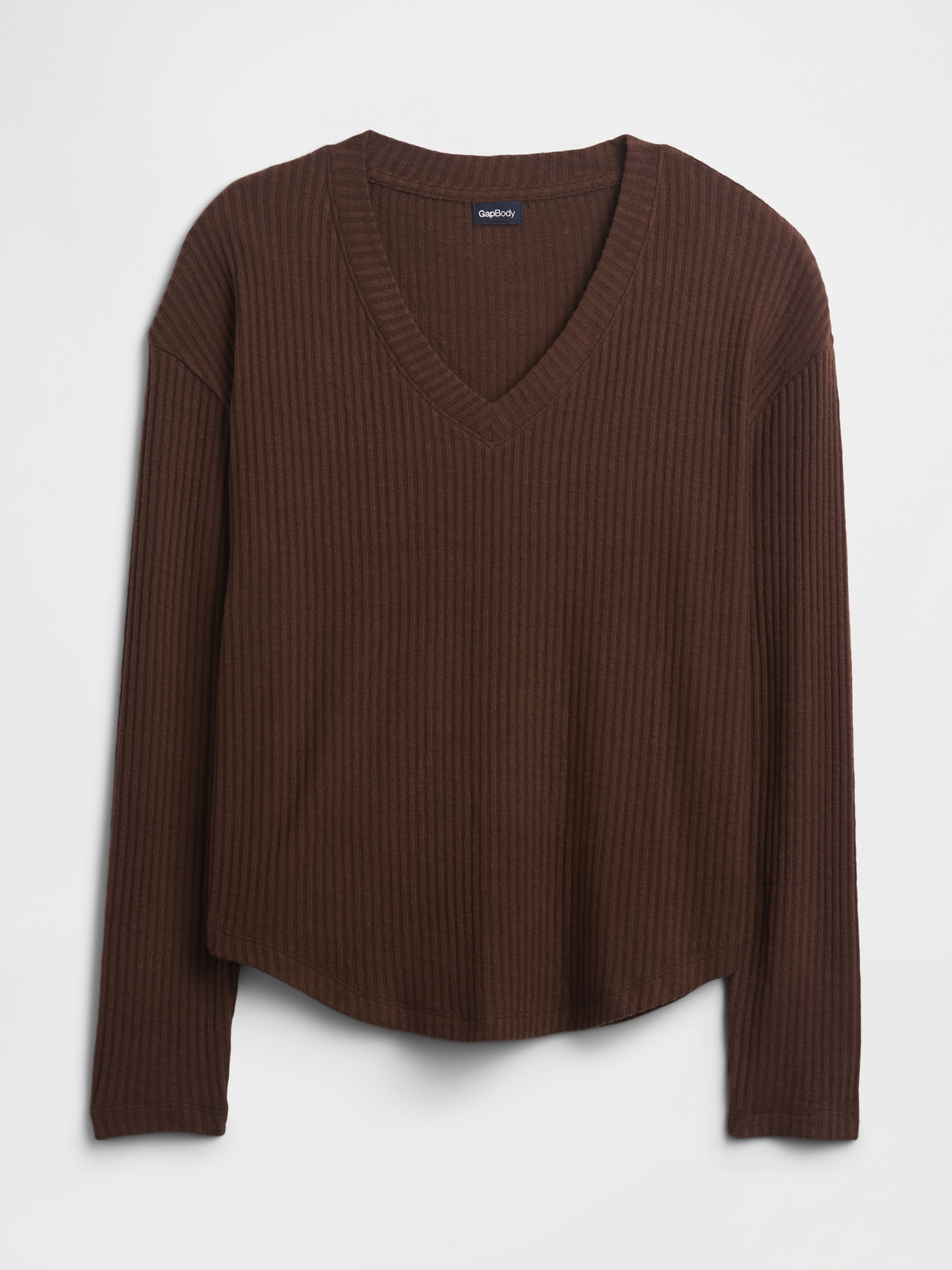 Gap Factory Relaxed Ribbed Pj Top In Brown