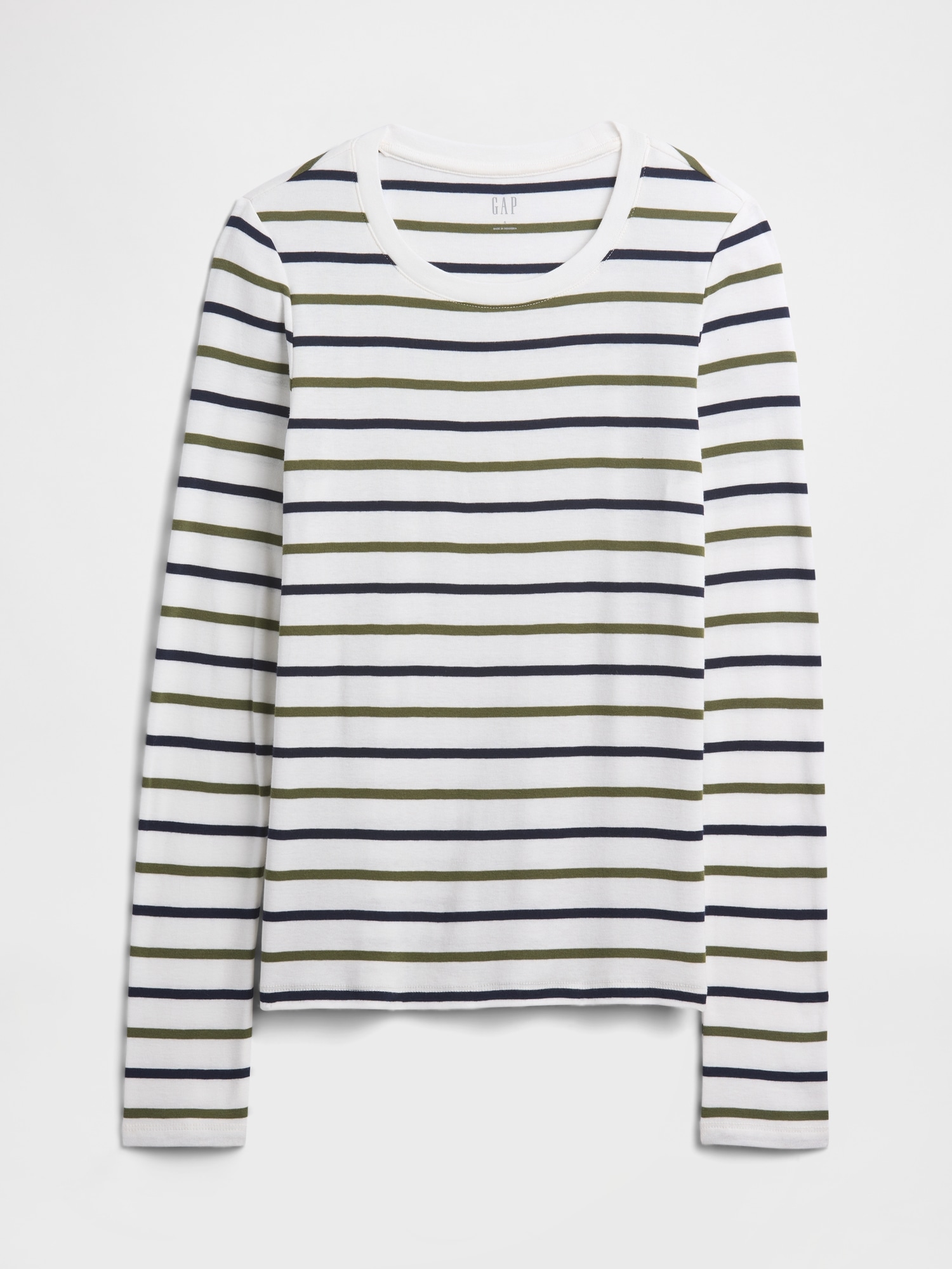 Gap Factory Modern Ribbed Stripe Crewneck T-shirt In White