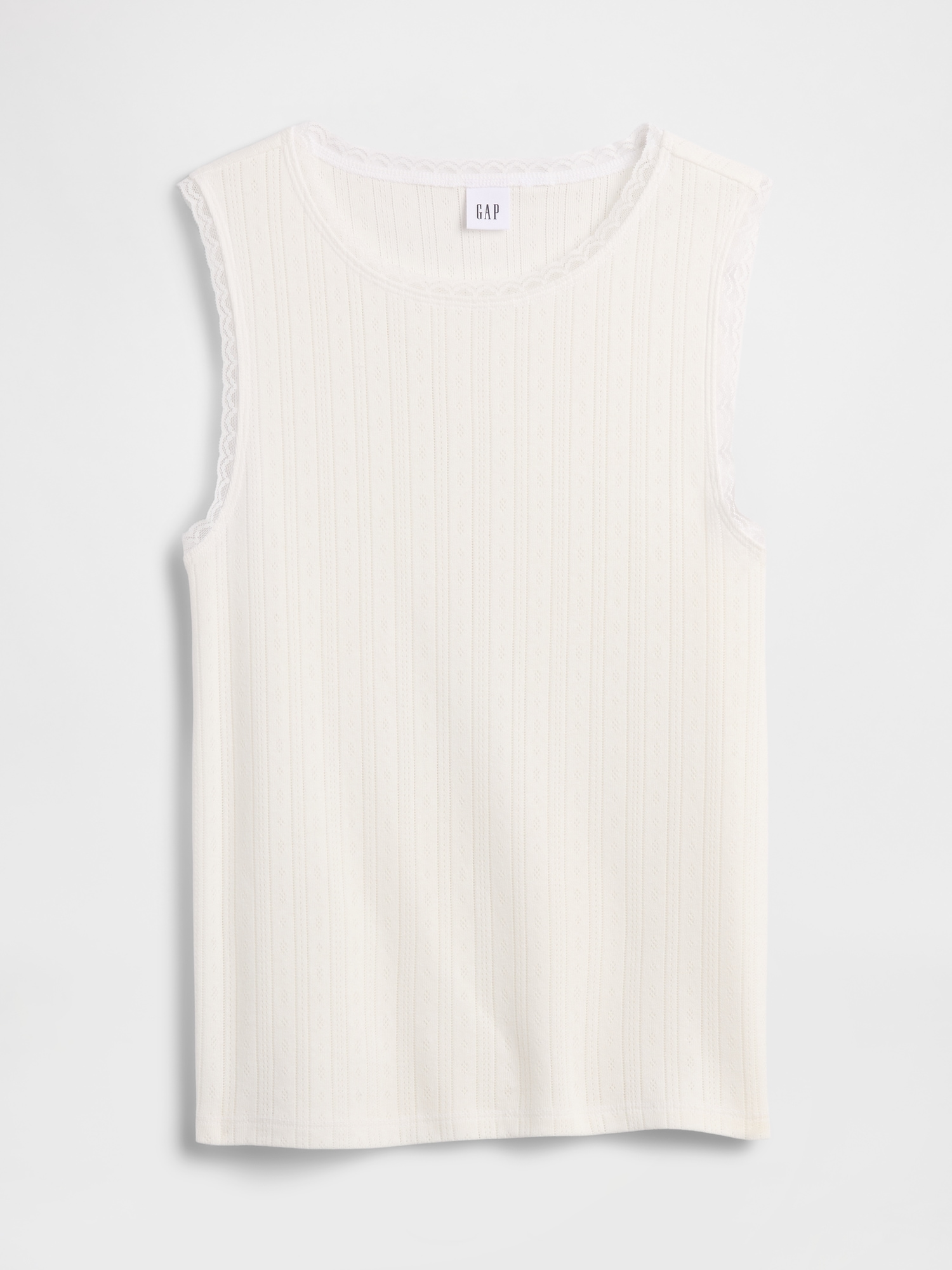 Gap Factory Sleeveless Pointelle Top In White