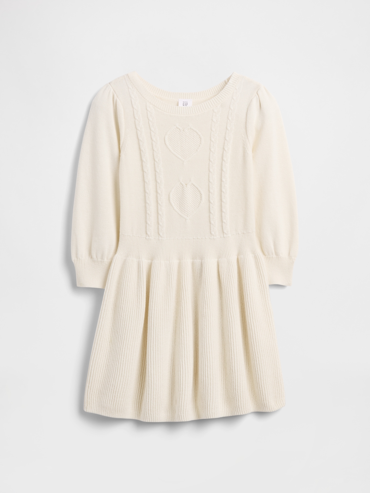 babyGap Cable-Knit Sweater Dress - Ivory Cream Frost