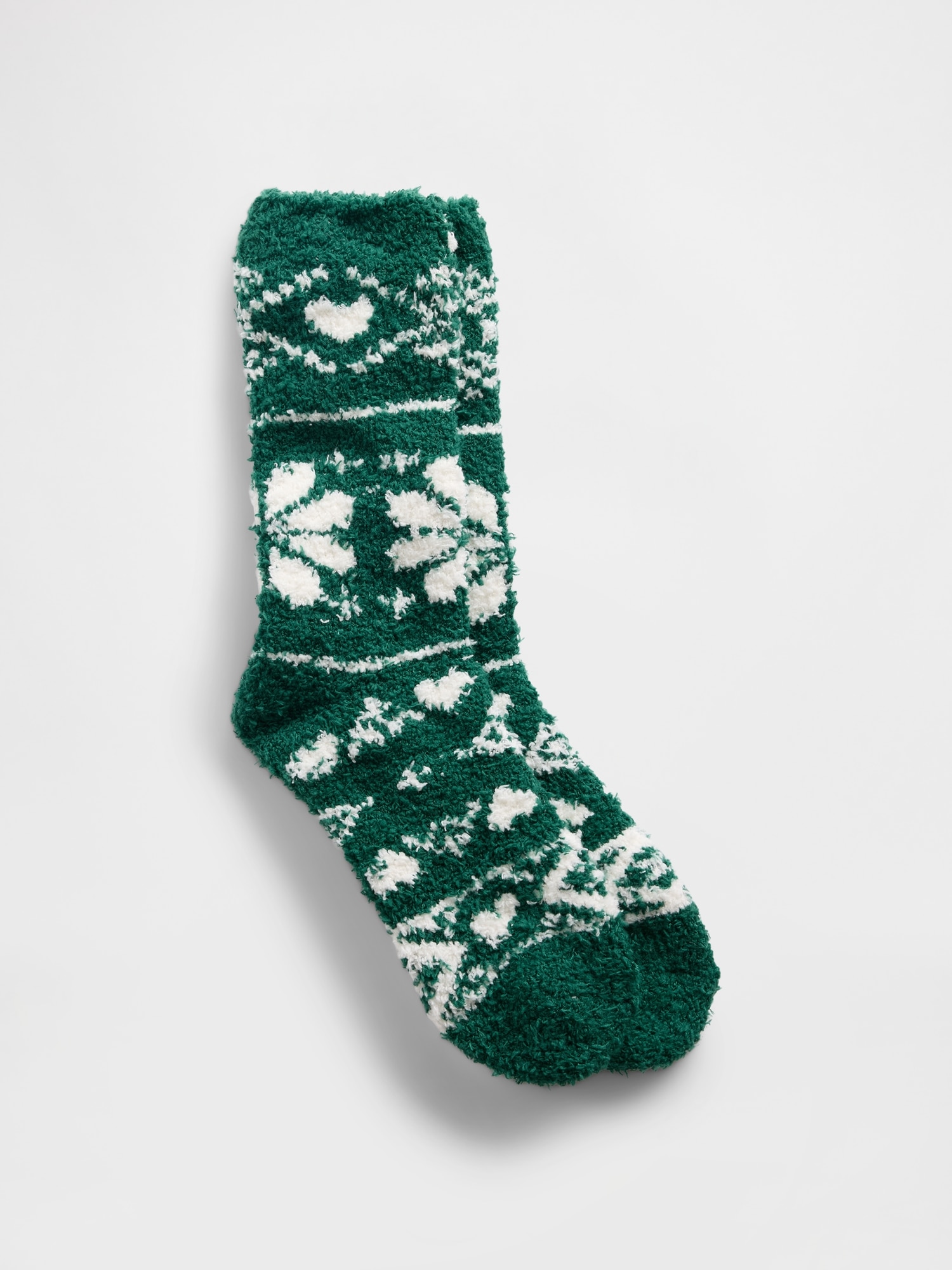Cozy Socks - Green Snowflake