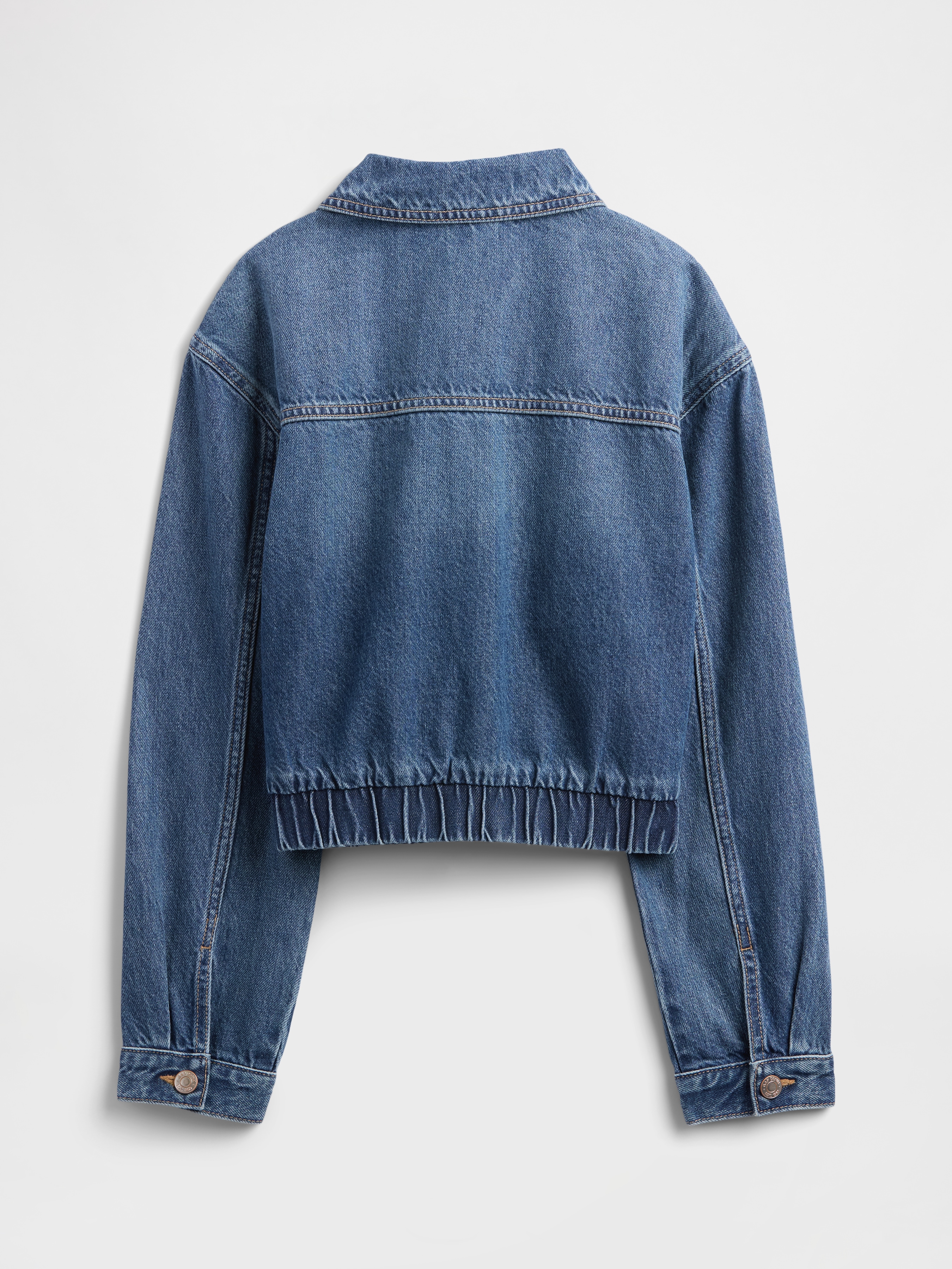 Kids Denim Zip Bomber Jacket | Gap Factory