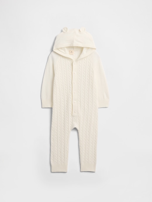 Image number 1 showing, Baby CashSoft Cable-Knit One-Piece