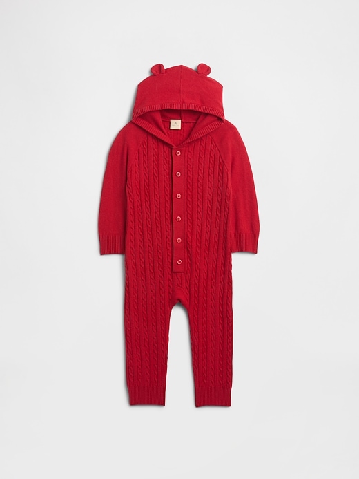 Image number 1 showing, Baby CashSoft Cable-Knit One-Piece