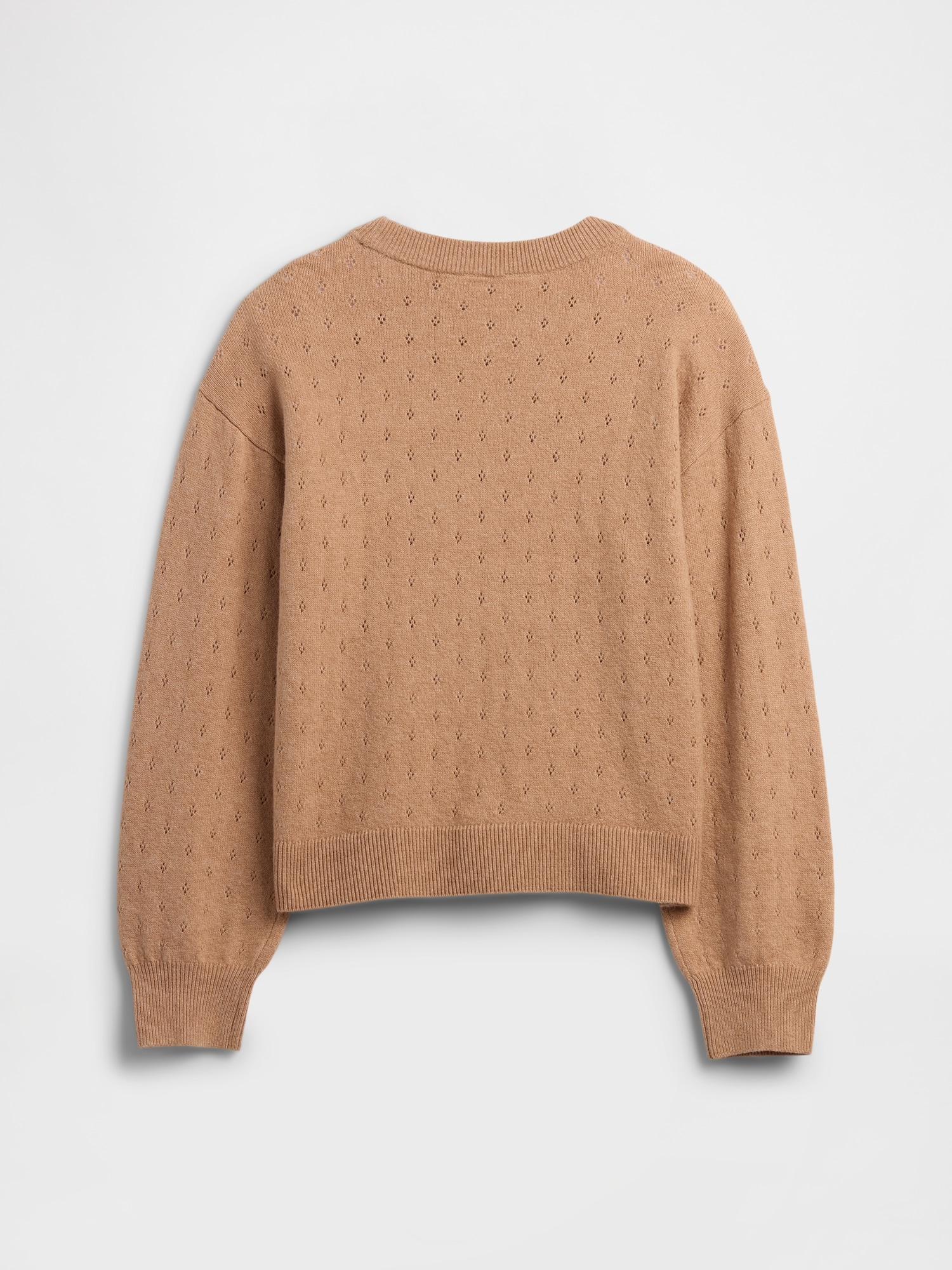 Gap Factory Kids Cashsoft Relaxed Pointelle Sweater In Nude