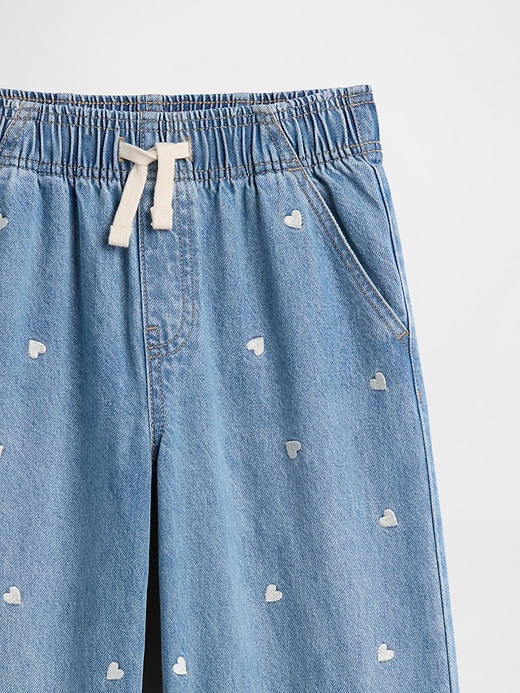 Image number 3 showing, Kids High Rise Pull-On Wide Leg Jeans