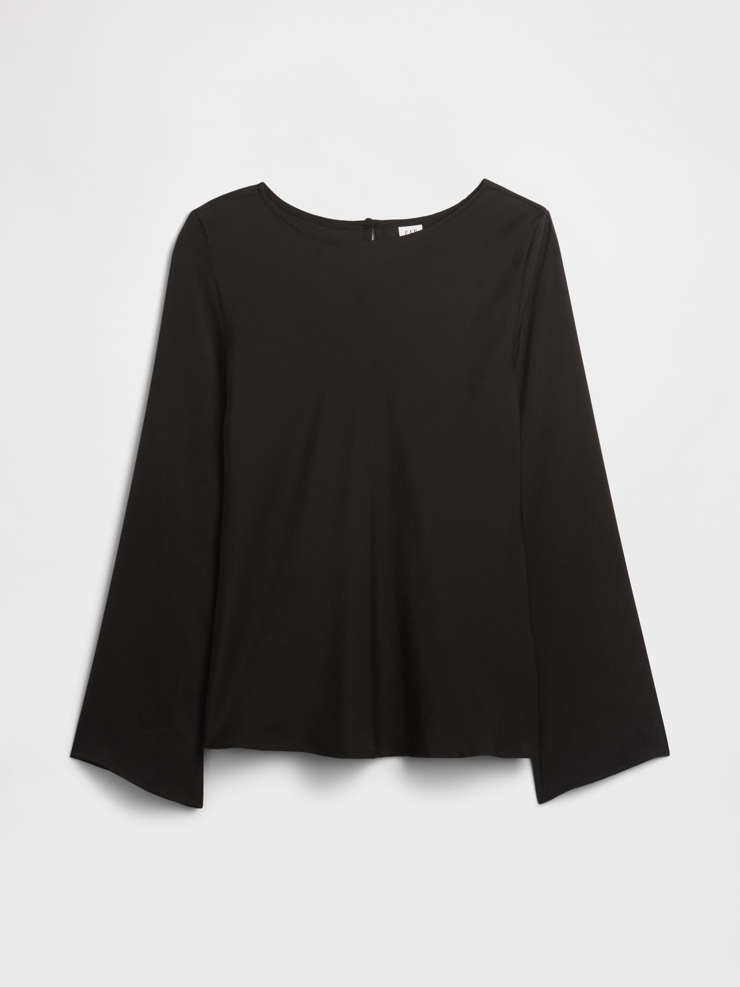 Gap Factory Velour Bell Sleeve Boatneck T-shirt In Black