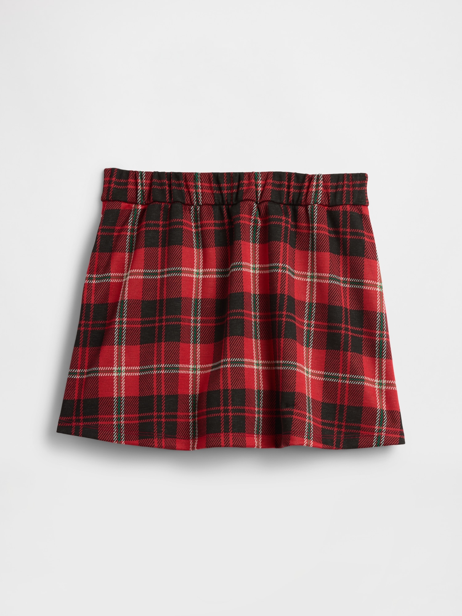 Gap Factory Kids Plaid Pull-on Pleated Skort In Red