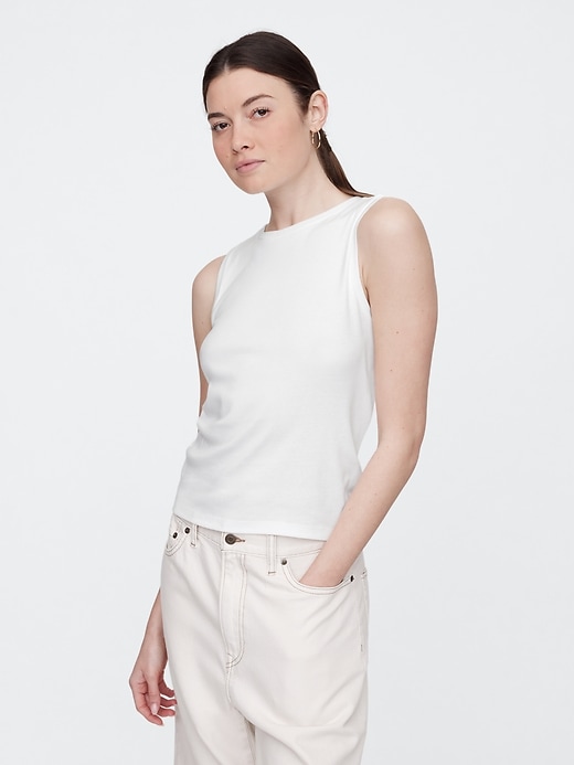 Image number 1 showing, Ribbed Shell Tank Top