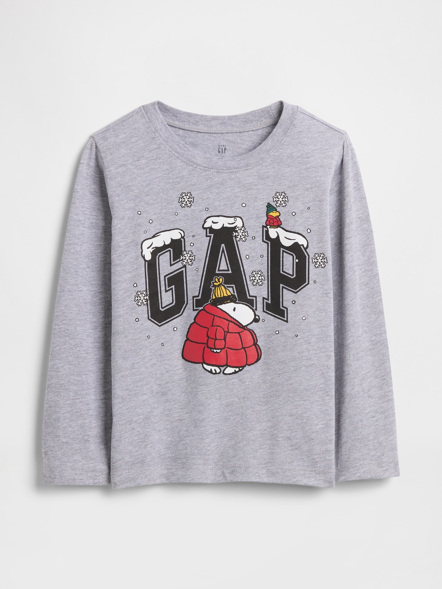 babyGap | Peanuts Graphic T-Shirt - Gray And White Marl Puffer Snoopy