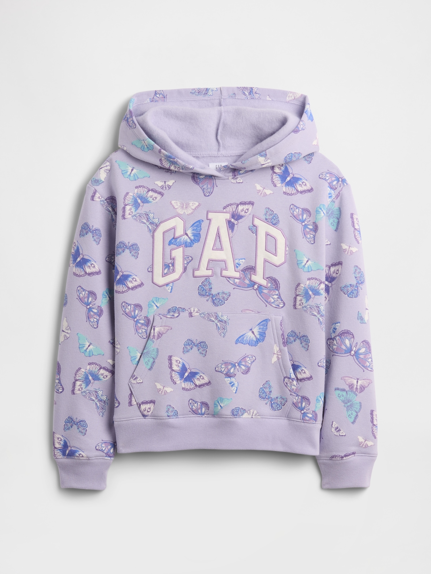 Kids Relaxed Gap Logo Hoodie - Purple Butterfly