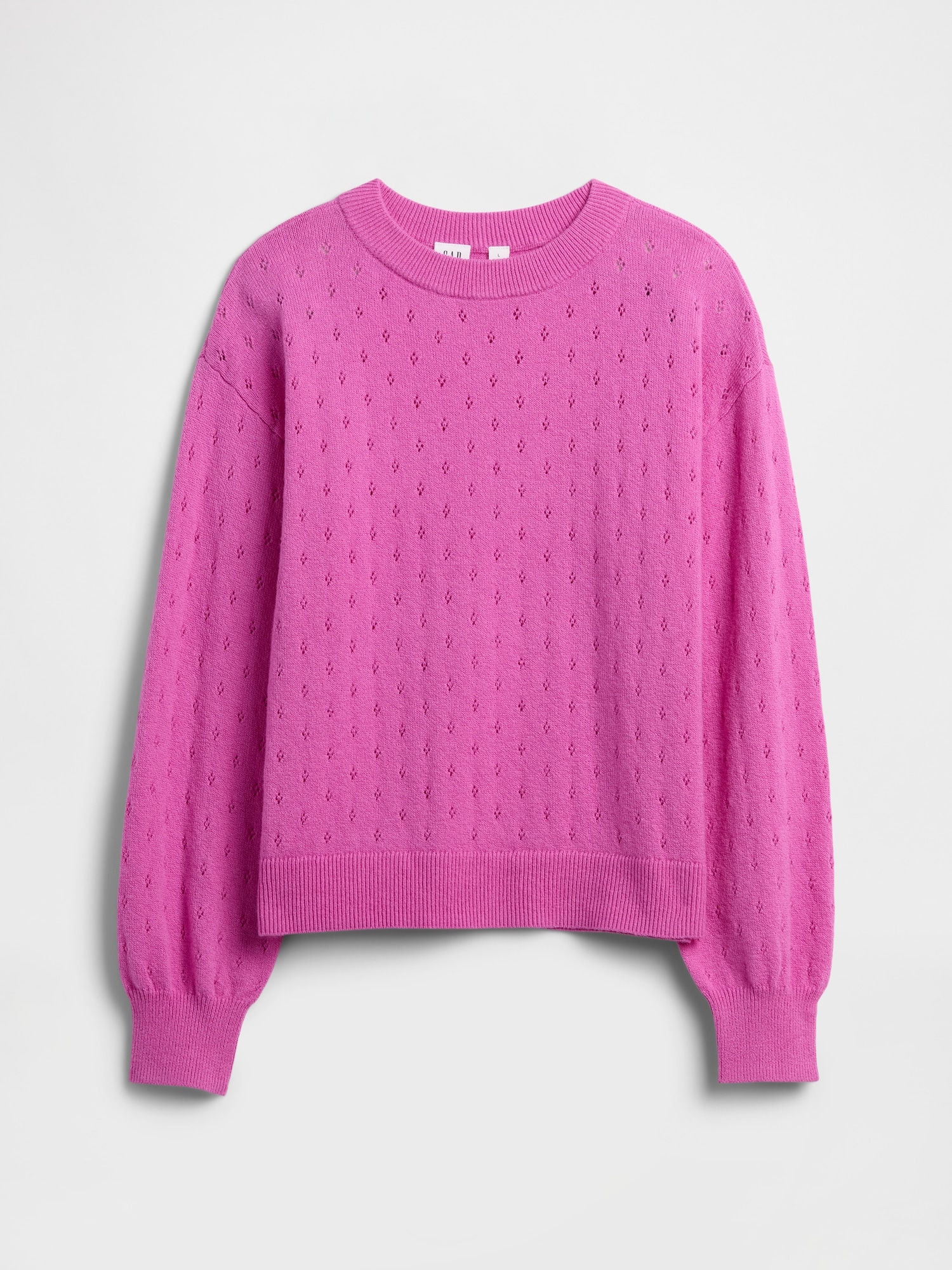 Kids CashSoft Relaxed Pointelle Sweater - Budding Purple Lilac