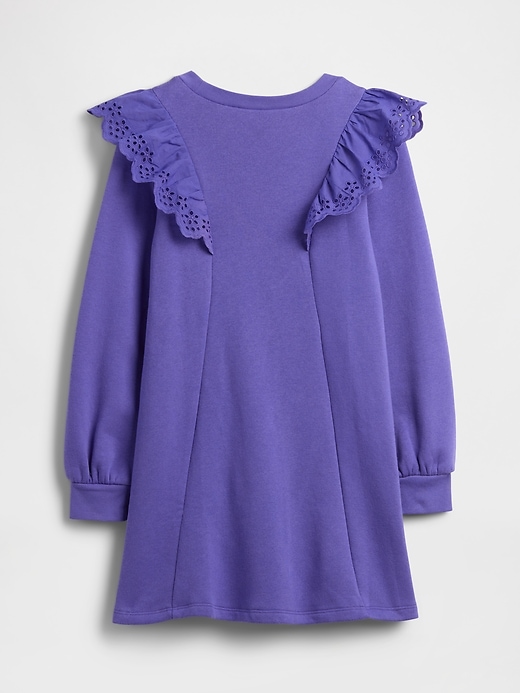 Image number 2 showing, Kids Relaxed Eyelet Sweatshirt Dress