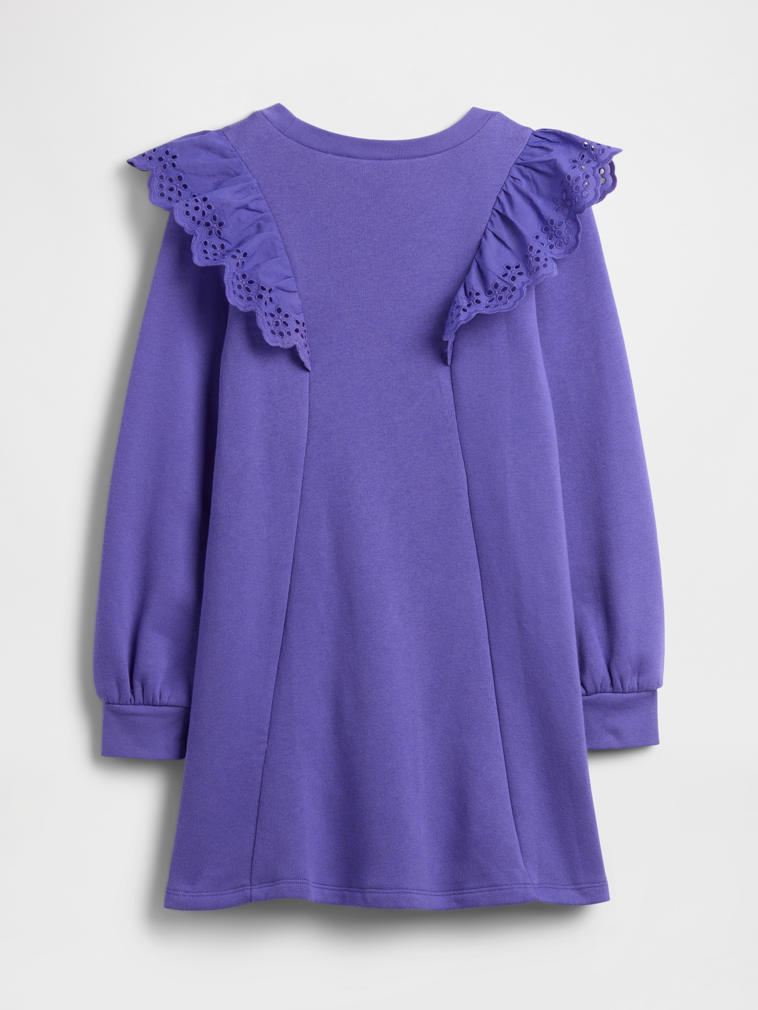 Gap Factory Kids Relaxed Eyelet Sweatshirt Dress In Blue