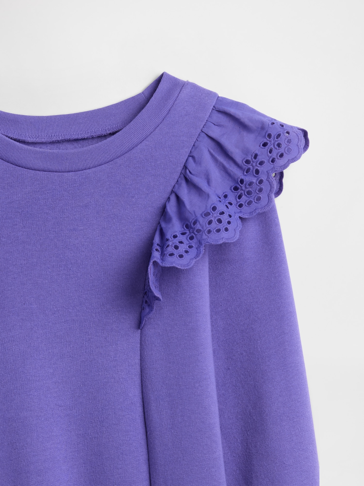 Gap Factory Kids Relaxed Eyelet Sweatshirt Dress In Blue