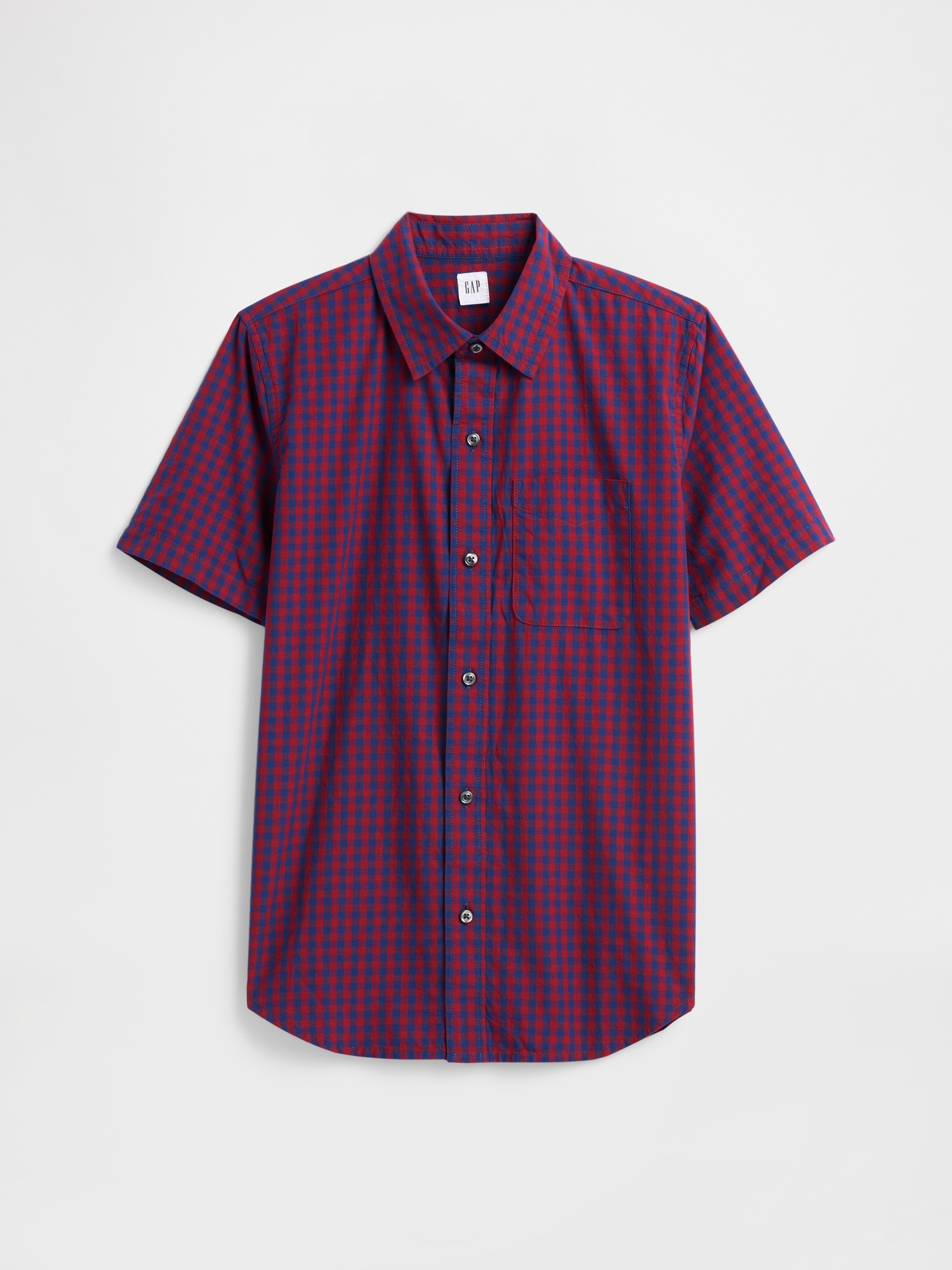 Kids Poplin Shirt - Burgundy Sled