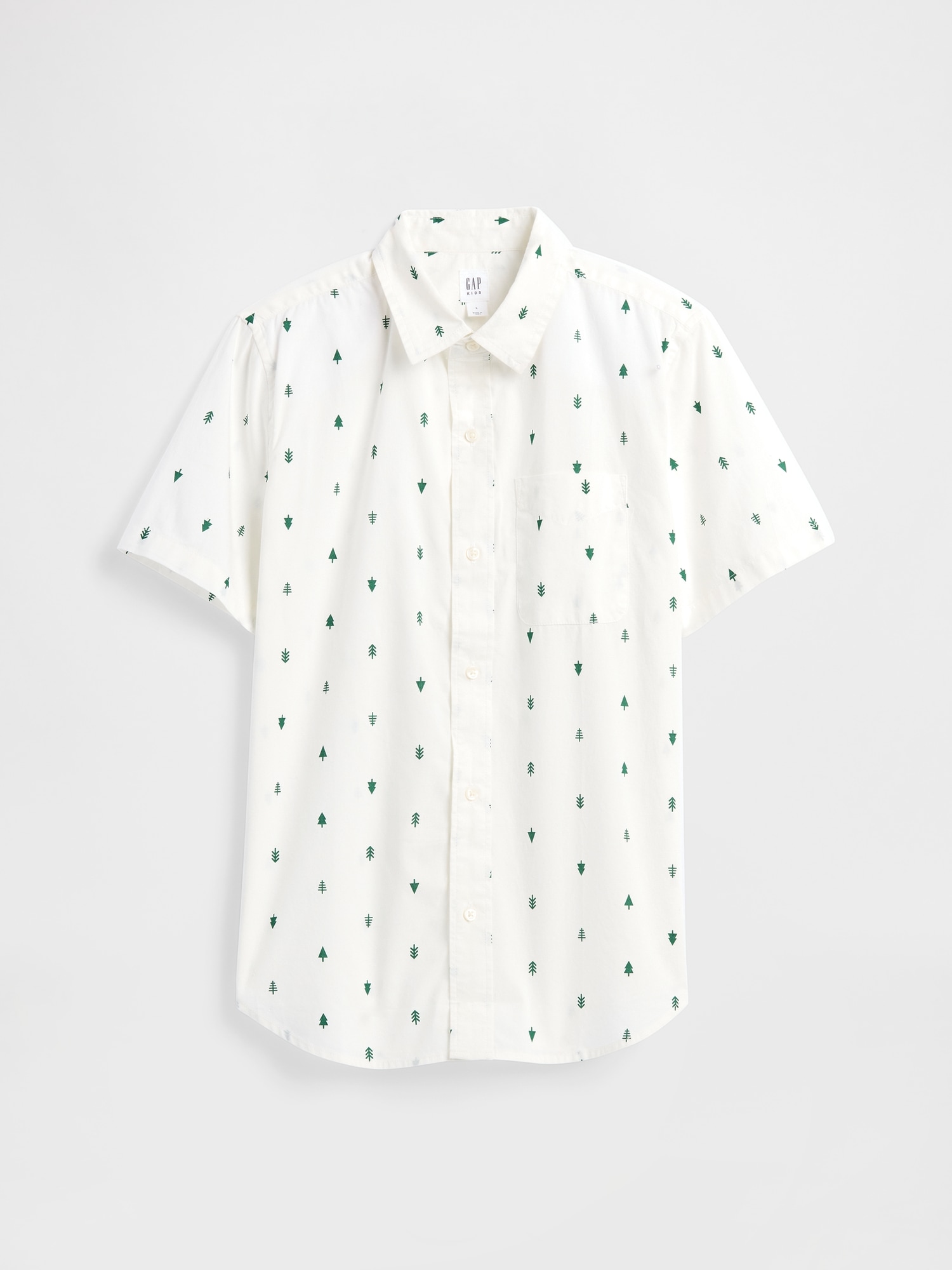 Kids Poplin Shirt - Tree Print