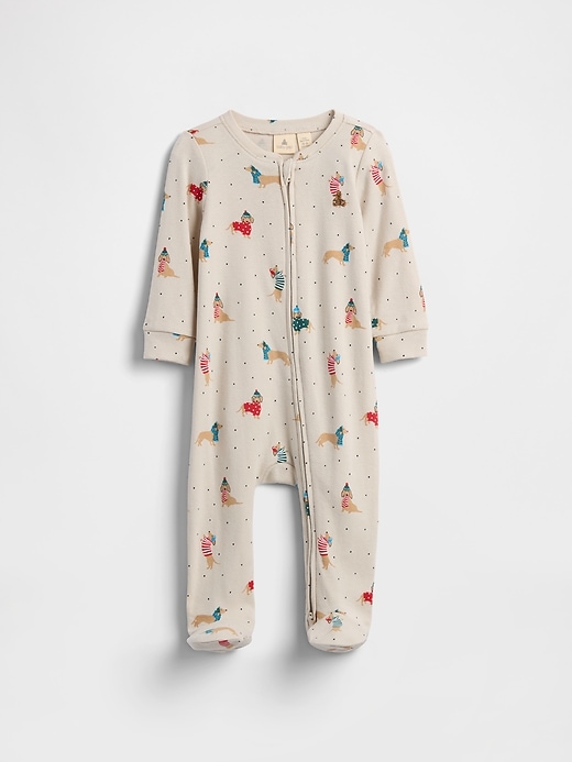 Image number 1 showing, Baby Print Two-Way Zip One-Piece