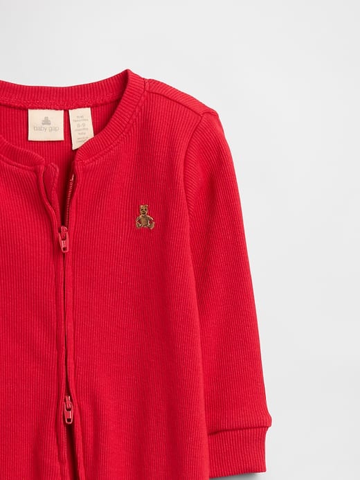 Image number 3 showing, Baby Ribbed Two-Way Zip One-Piece