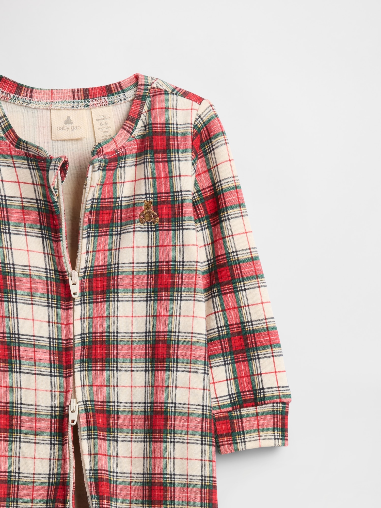 Gap Factory Baby Print Two-way Zip One-piece In Red