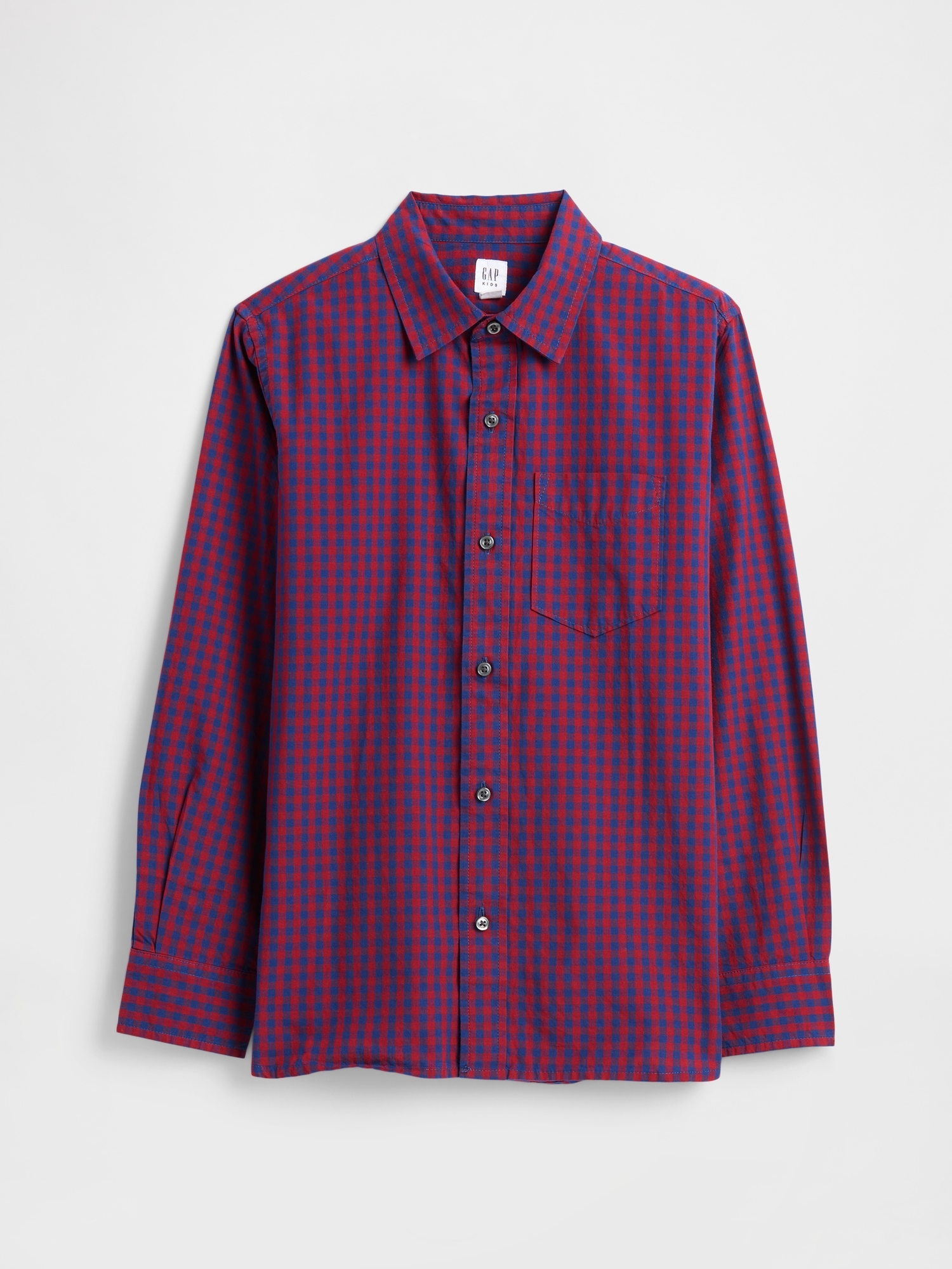 Kids Poplin Shirt - Burgundy Sled