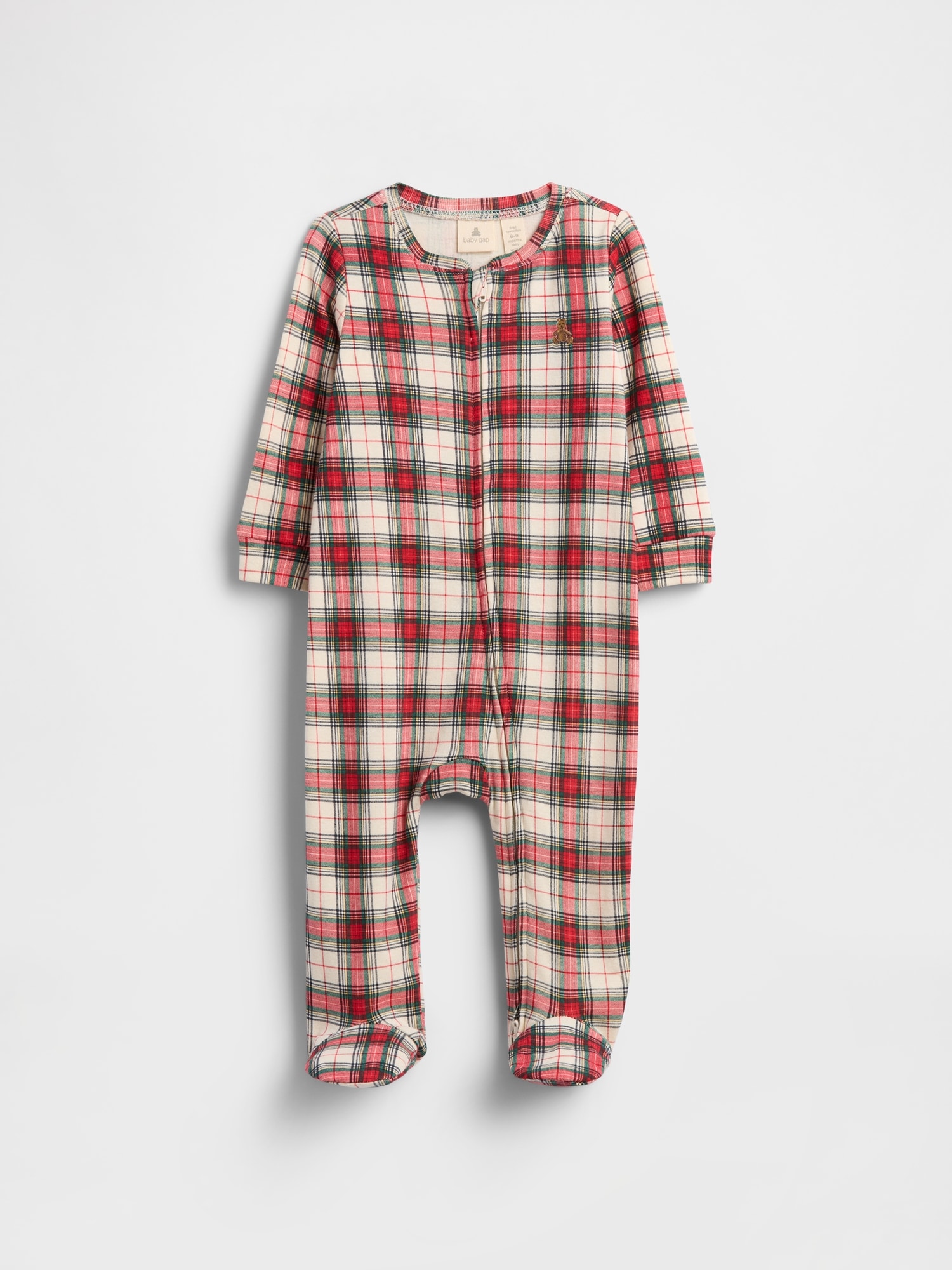 Baby Print Two-Way Zip One-Piece - Family Tartan Plaid