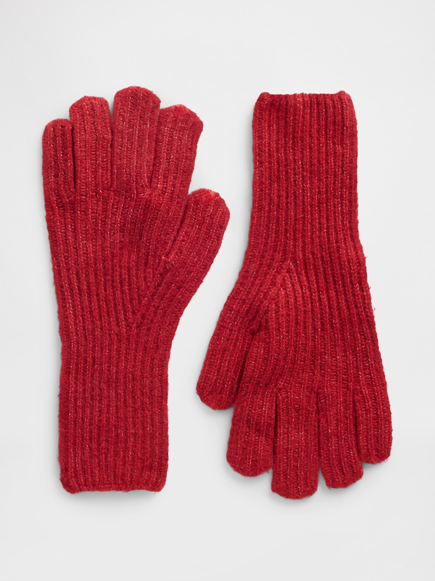 CashSoft Recycled Ribbed Gloves - Modern Red