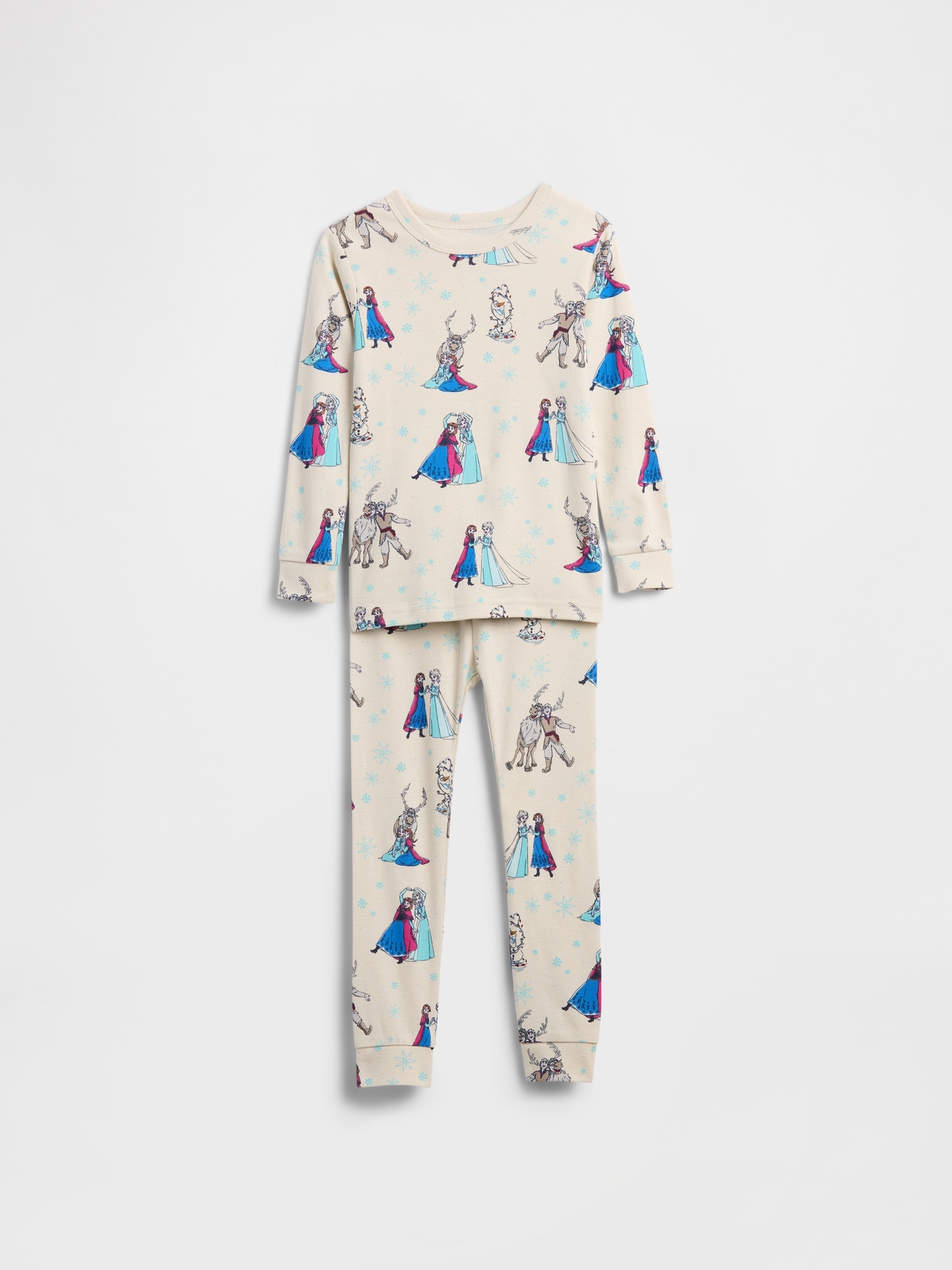 babyGap × Disney Frozen 100% Organic Cotton PJ Set - Natural Beige Elsa Anna