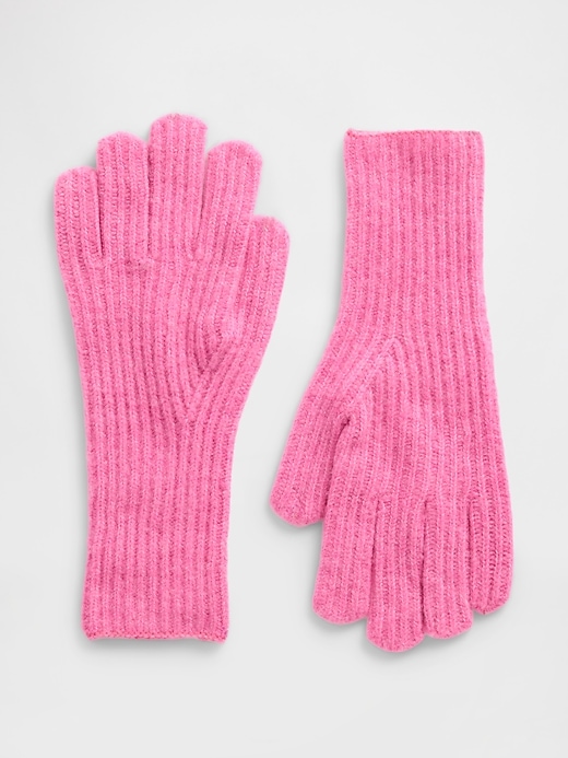 Image number 1 showing, CashSoft Recycled Ribbed Gloves
