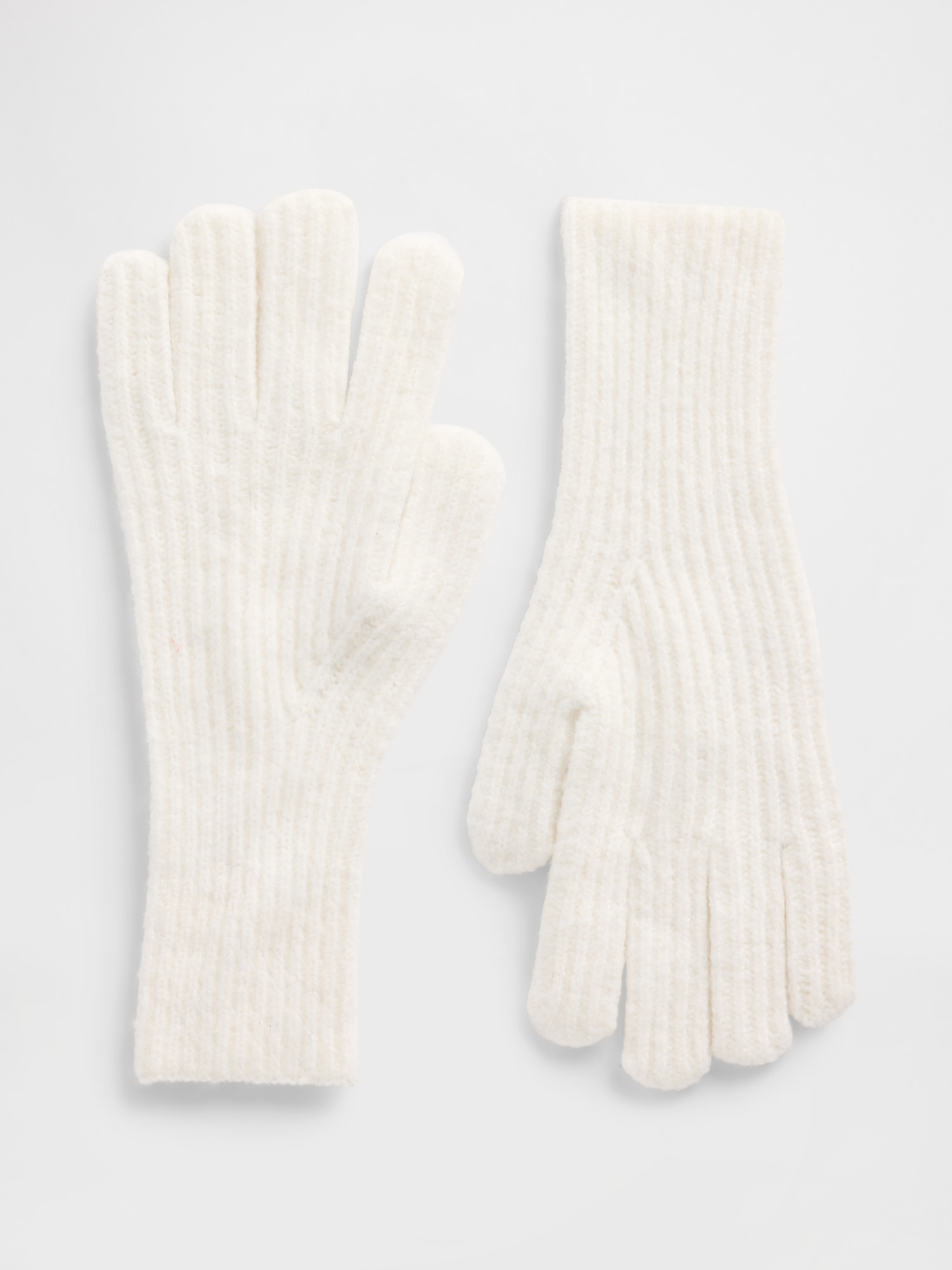 CashSoft Recycled Ribbed Gloves - Off White Milk