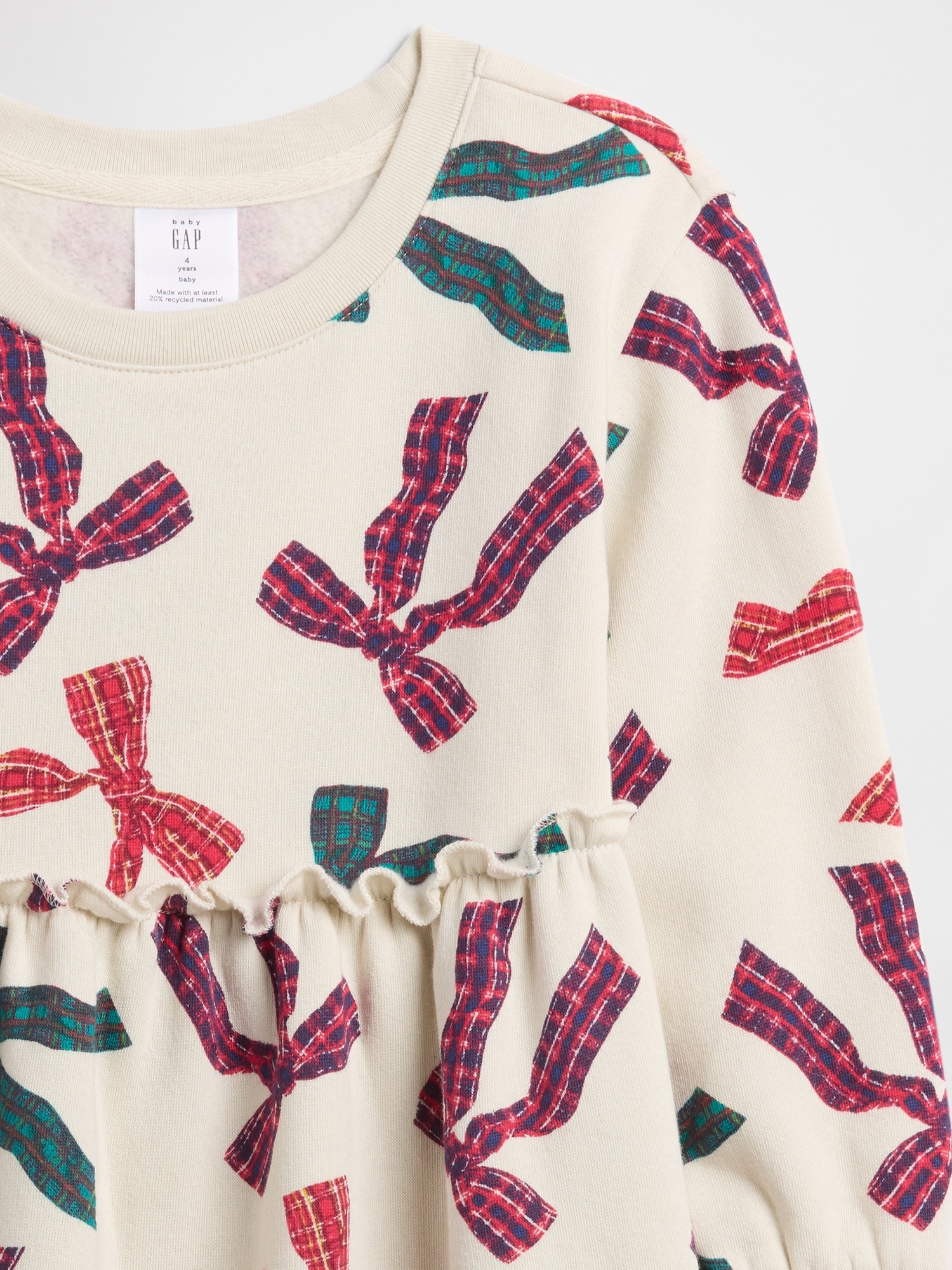 Gap Factory Babygap Print Sweatshirt Dress In Neutral
