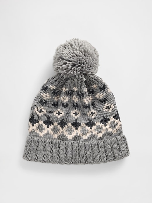 Image number 1 showing, Fair Isle Poof Beanie