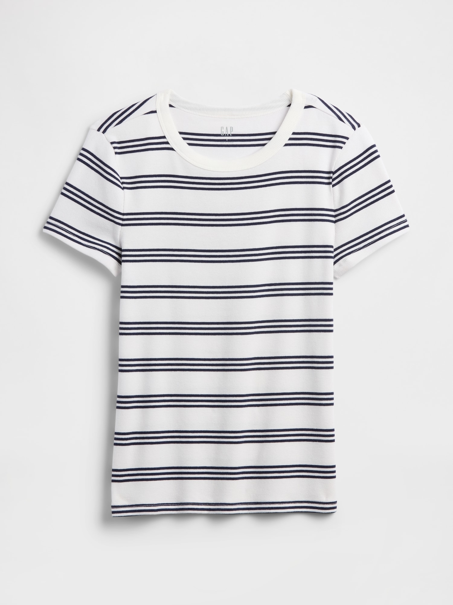 Gap Factory Ribbed Stripe Crewneck T-shirt In Pattern