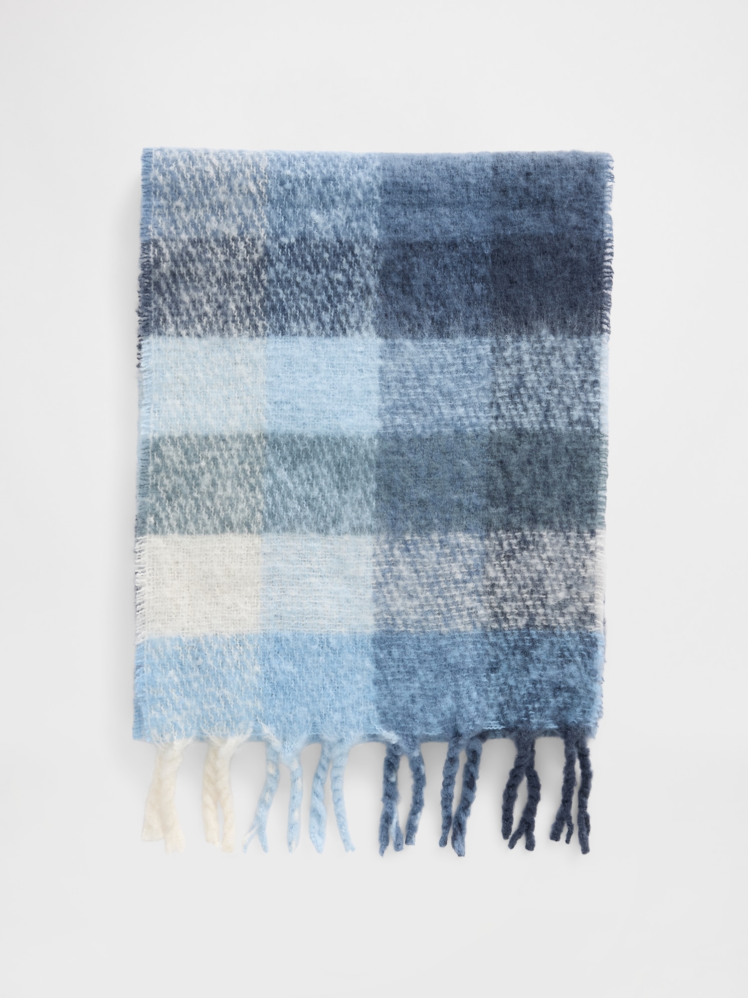 Blanket Scarf - Tonal Blue Plaid