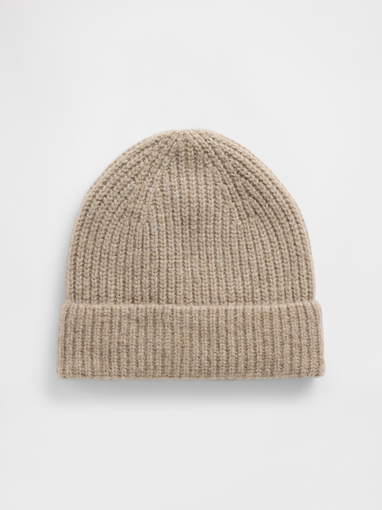 CashSoft Recycled Ribbed Beanie - Flannel Taupe Beige