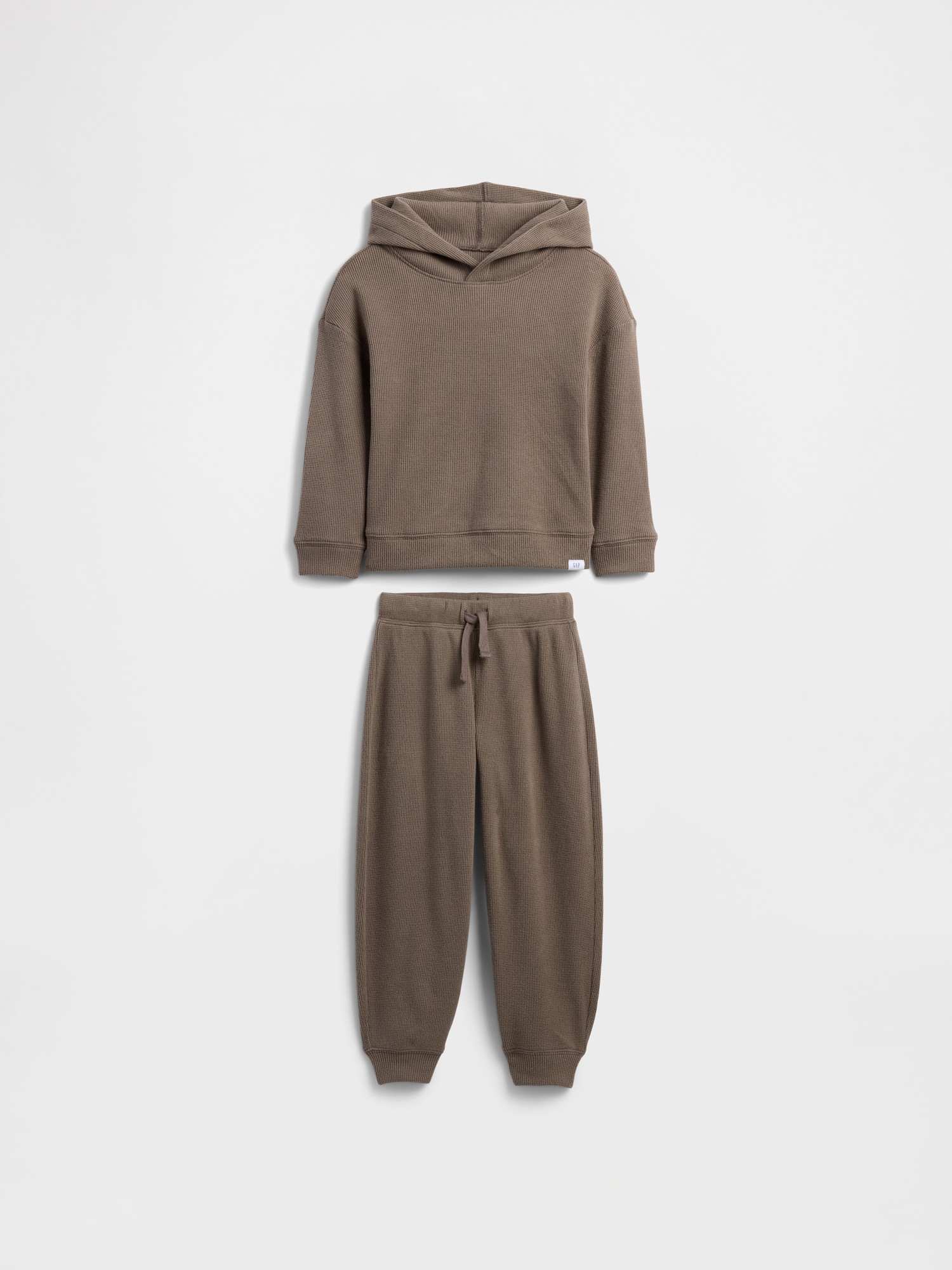 Gap Factory Babygap Waffle-knit Two-piece Outfit Set In Brown