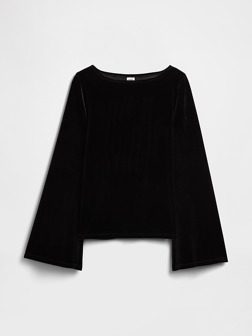 Image number 5 showing, Velour Bell Sleeve Boatneck T-Shirt