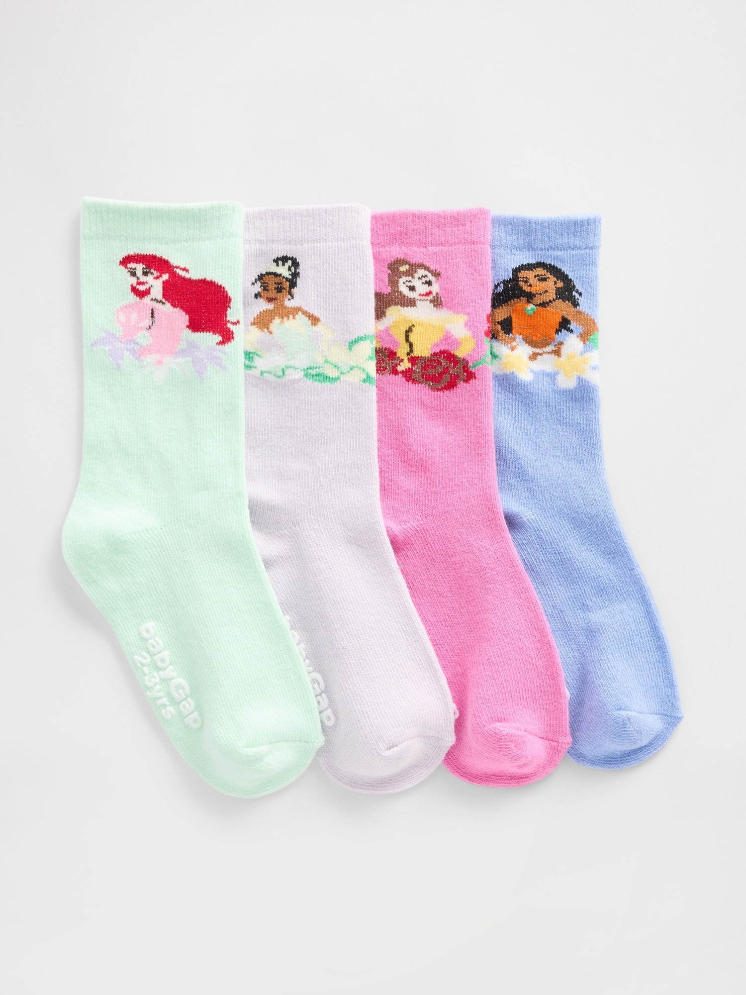 babyGap × Disney Crew Socks (4-Pack) - Purple Orchid Petal Princesses