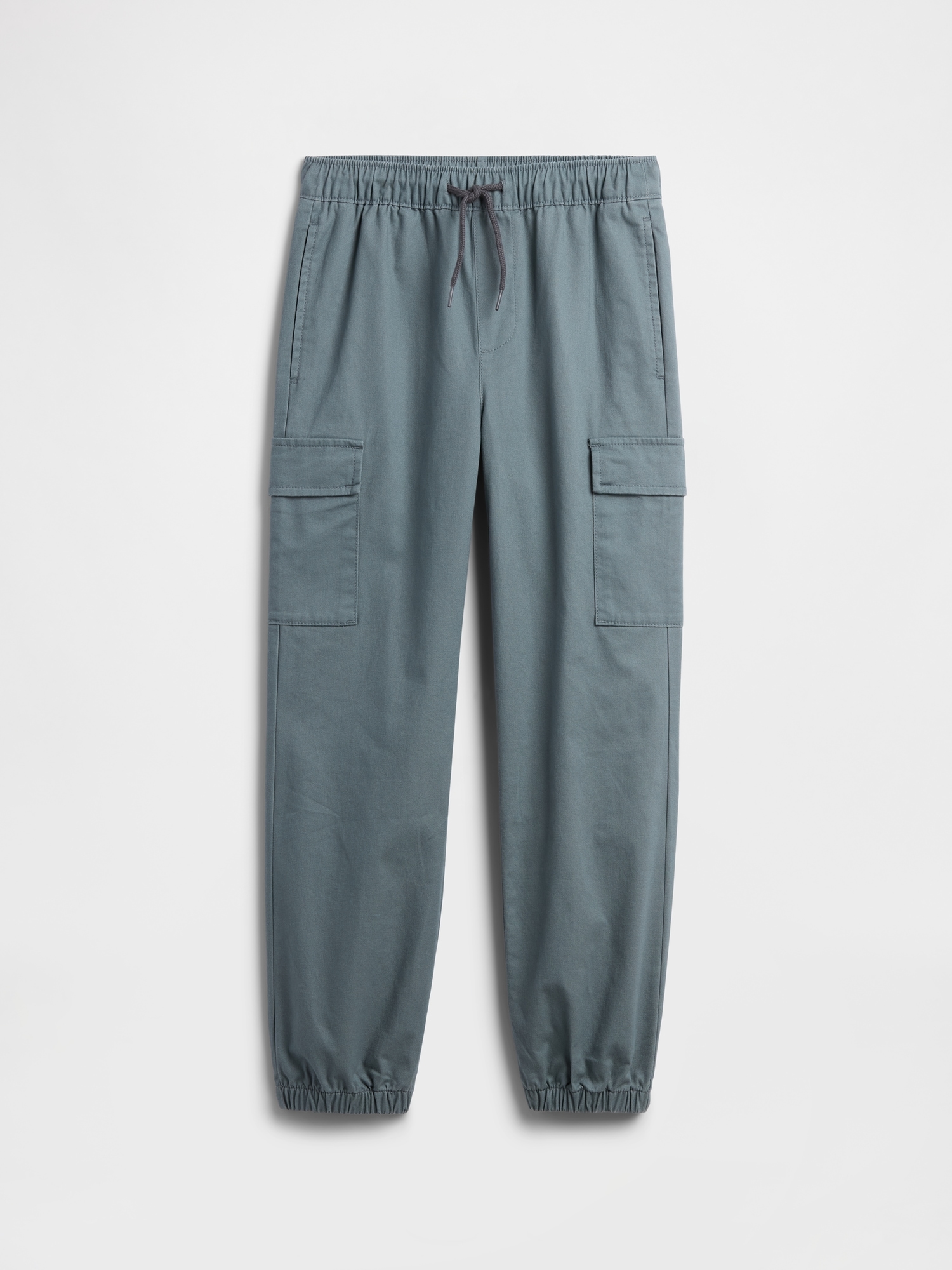 Kids Twill Cargo Joggers - Grey Slate