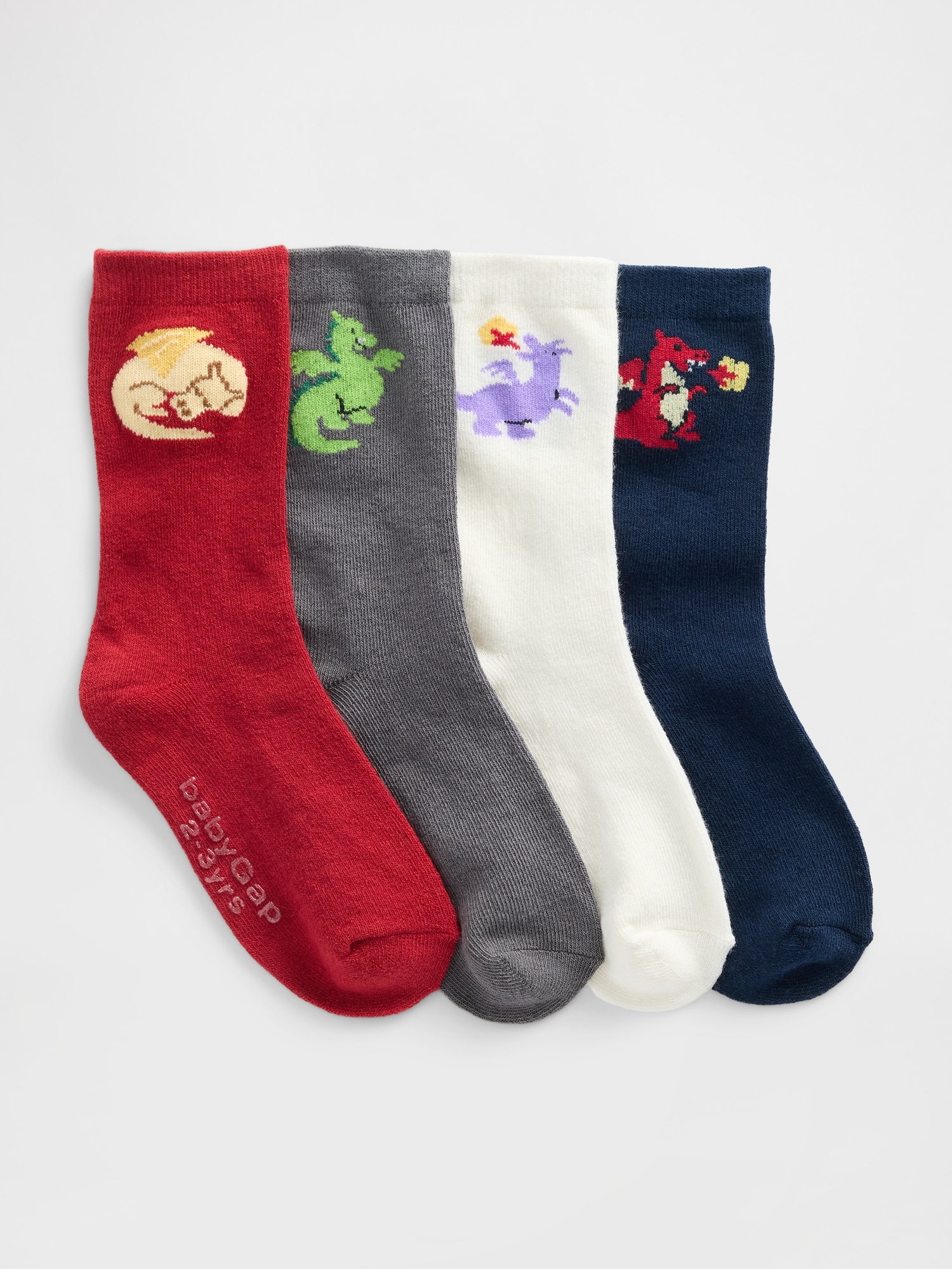 babyGap Dragon Crew Socks (4-Pack) - Dragon Multi