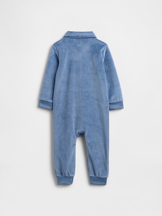 Image number 2 showing, Baby Ribbed Velour One-Piece